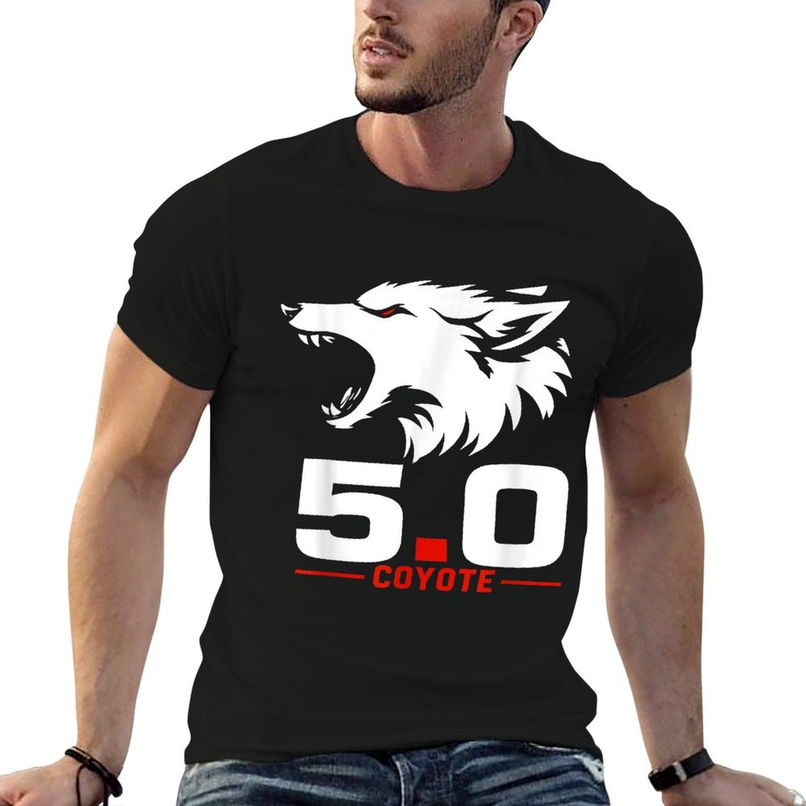 5.0 Coyote Distressed Gift Idea For Adorable Animals Lovers  Vintage-inspired T-Shirt