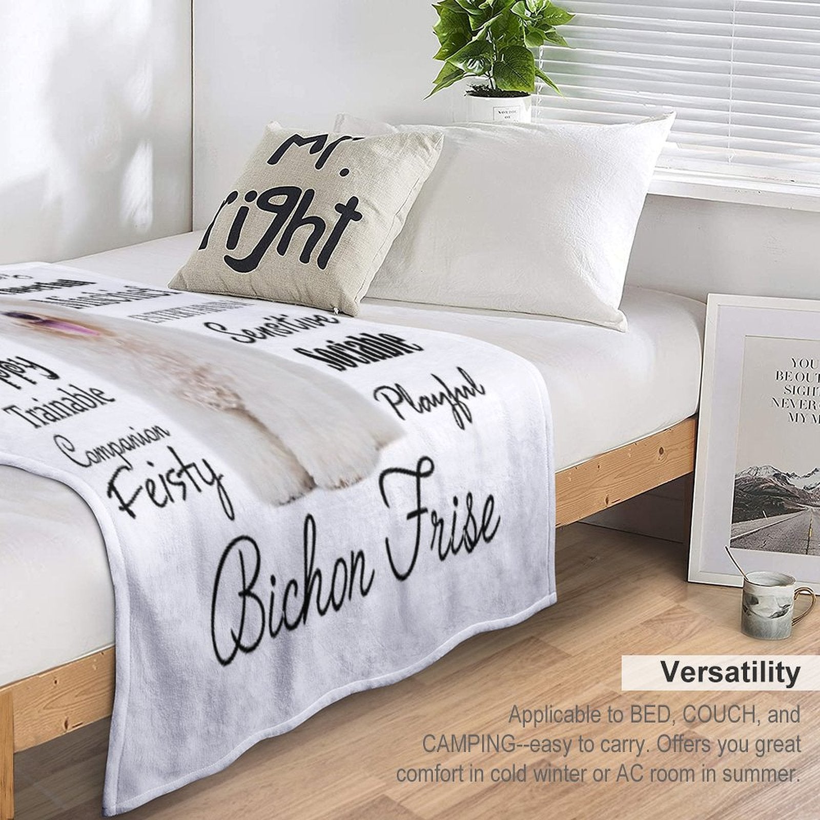 Bichon Frise Traits Easy Care Throw Blanket