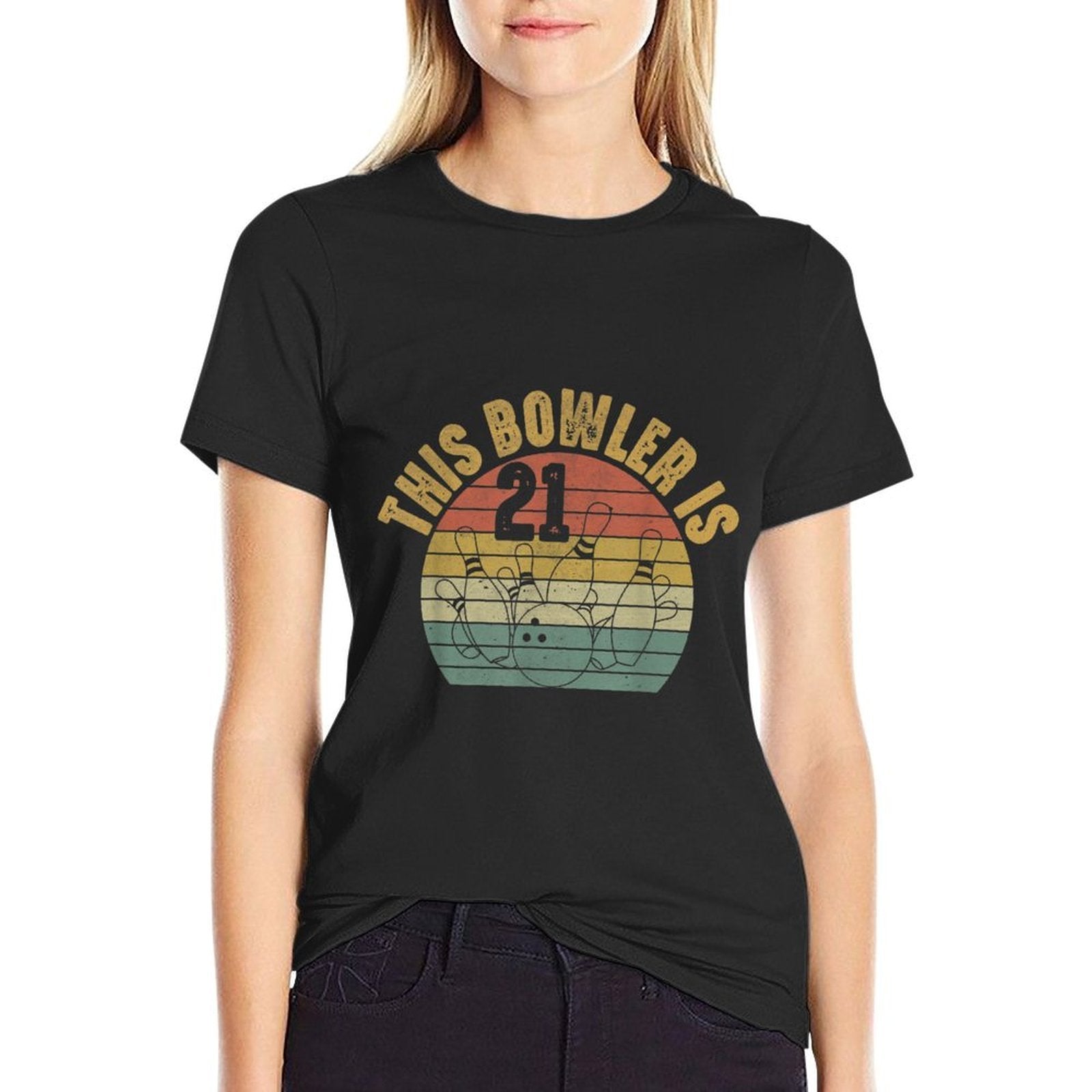 21 Year Old Bowler Bday Party 21st Birthday Bowling  Relaxed-fit T-Shirt