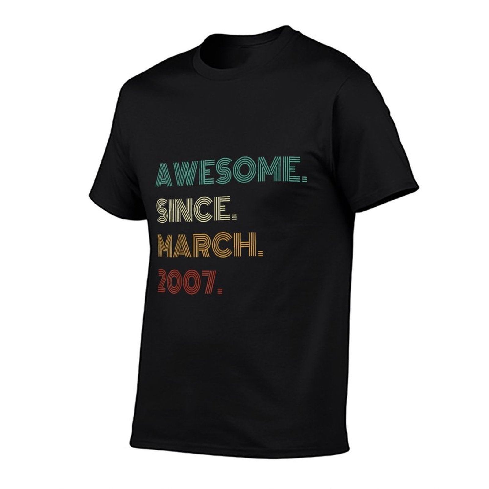 18 Years Old Awesome Since March 2007 18th Birthday  Tagless Design T-Shirt