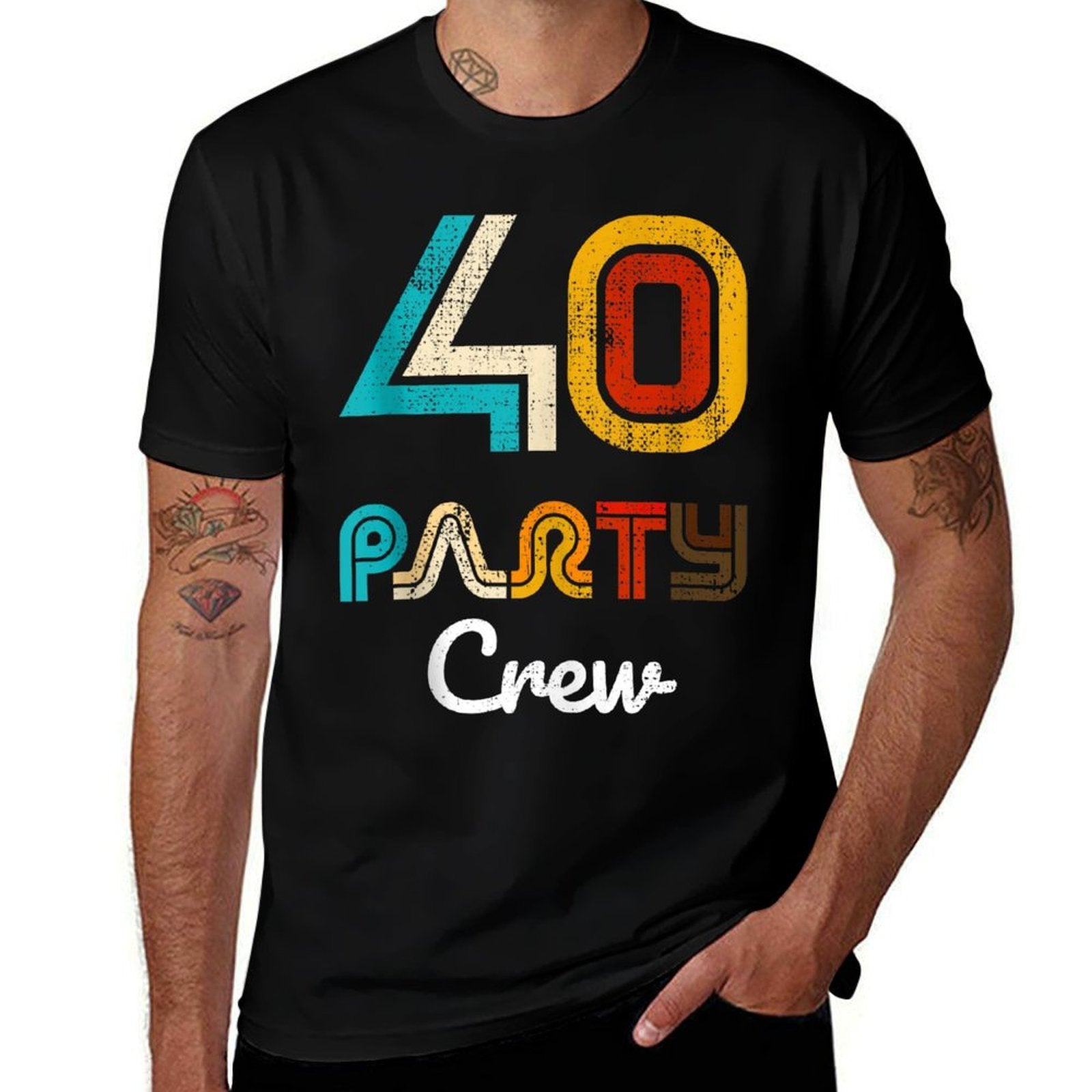 40 Party Crew - 40 Year Old Vintage 1984 40th Birthday Gift  Summer-ready Fabric T-Shirt
