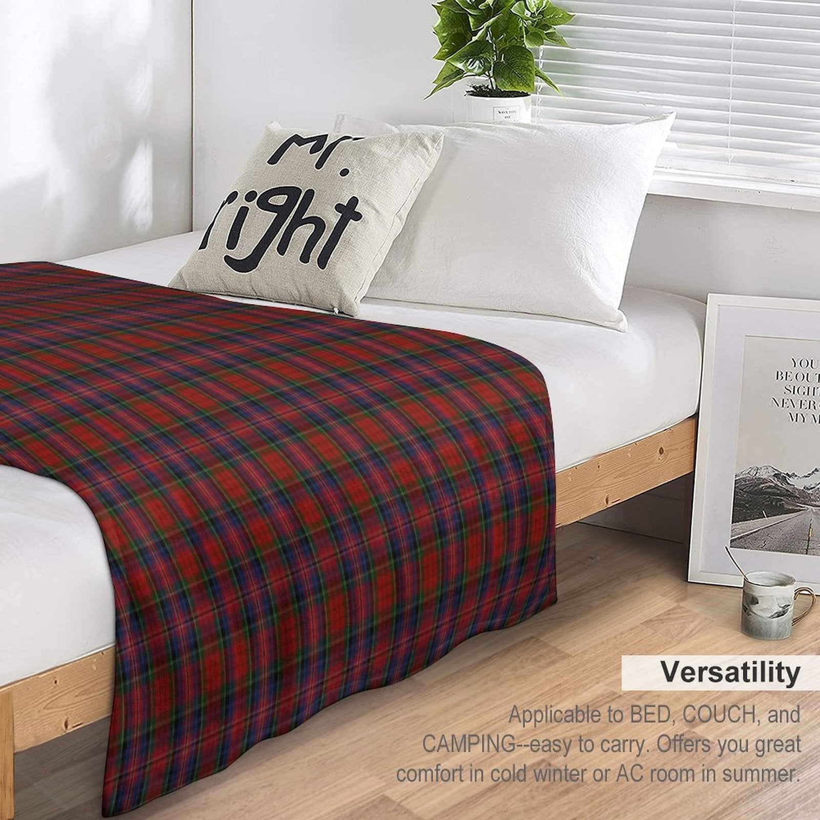 MacPherson Clan Tartan Easy Care Throw Blanket