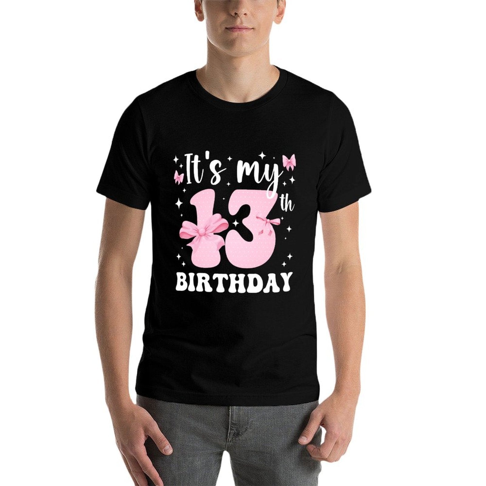 13th Coquette Themed Birthday Thirteen Year Old Girl Bow Comfortable T-Shirt