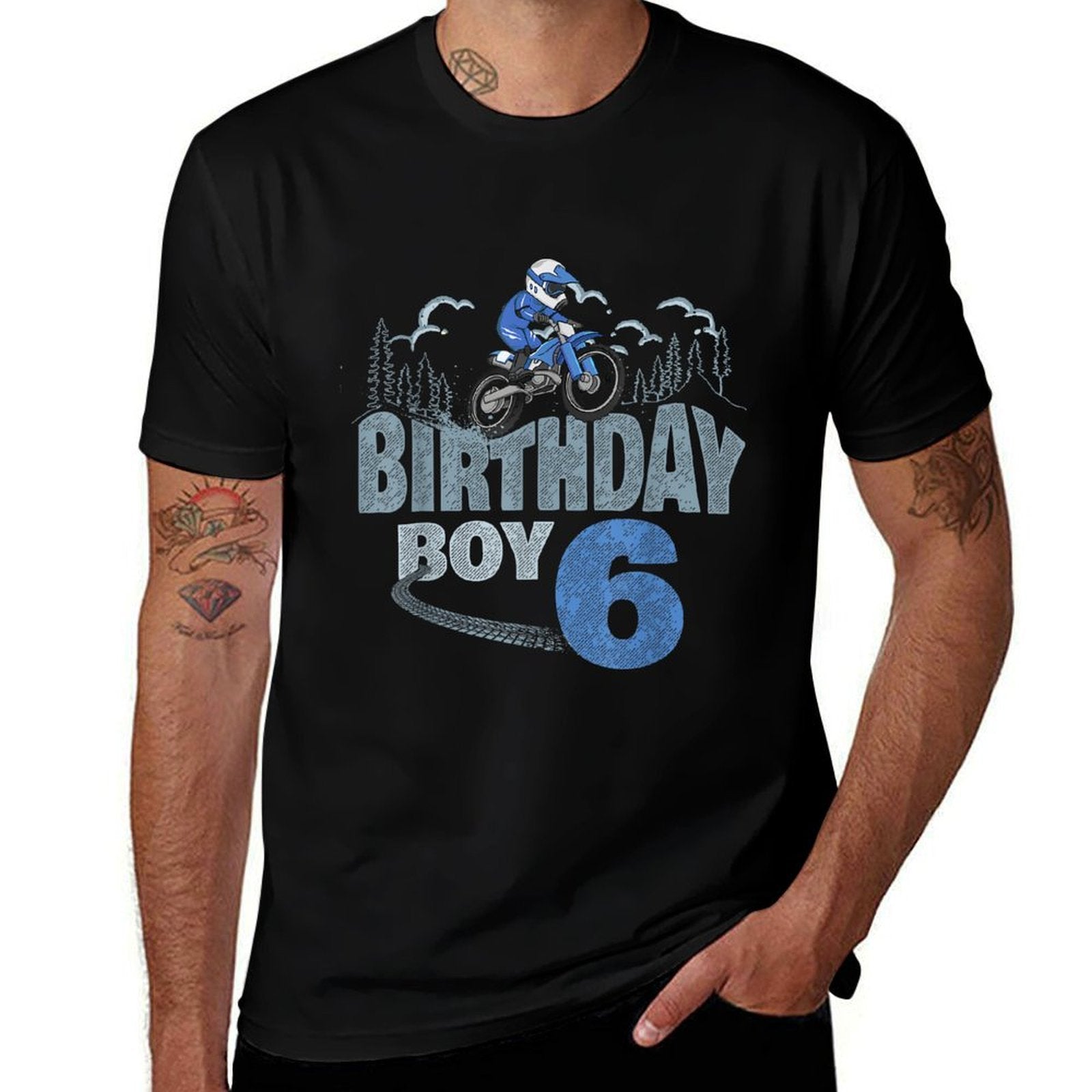 6th Birthday Boy Dirt Bike Motocross 6 Years Old Bday  Durable T-Shirt