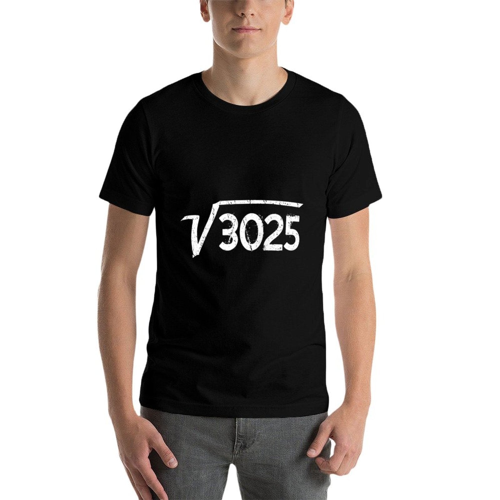 50th Birthday Square Root of 3025 Maths Raglan Baseball  Wrinkle-resistant T-Shirt