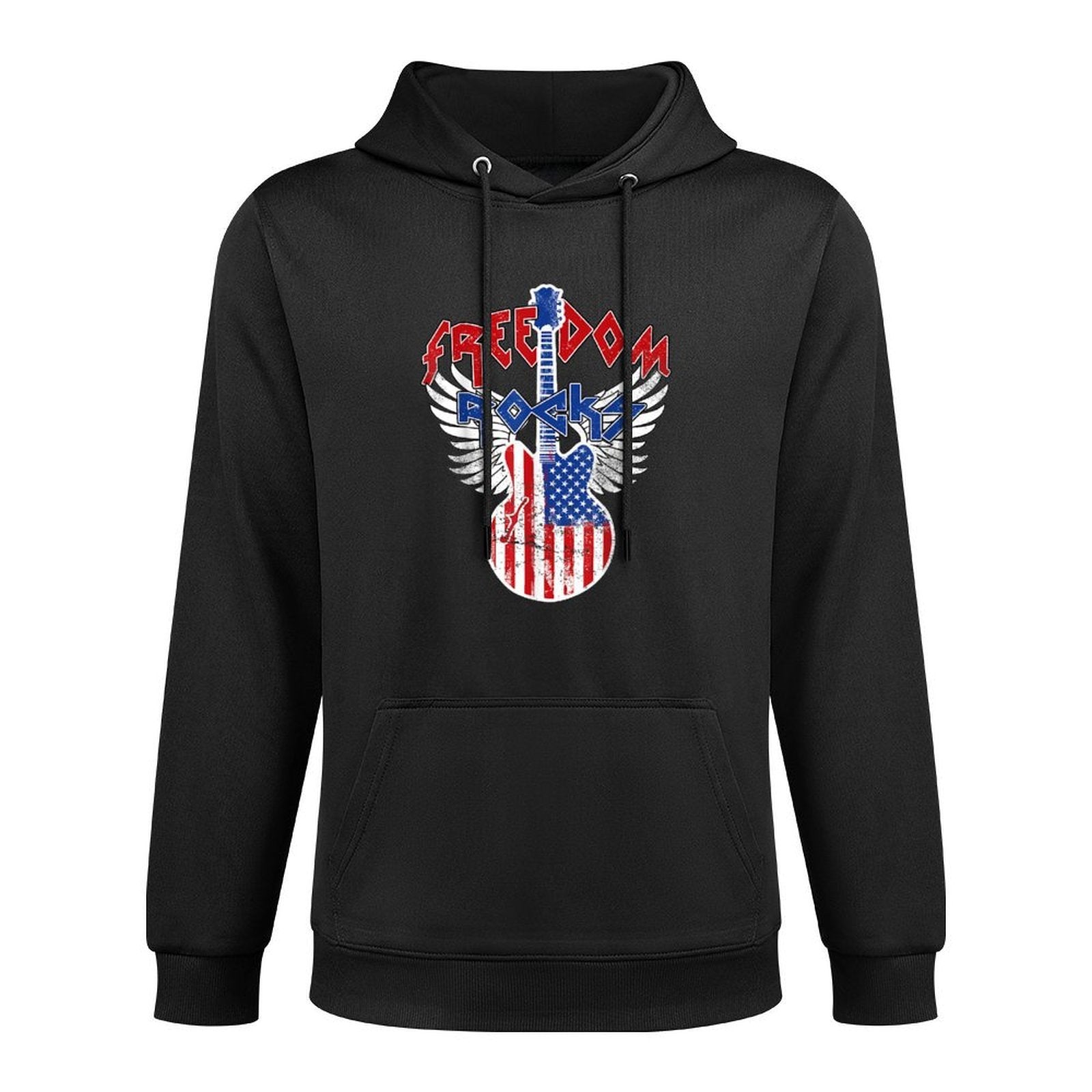 Freedom Rocks 4th of July Patriotic USA Rocks Guitar Layering Staple Hoodie