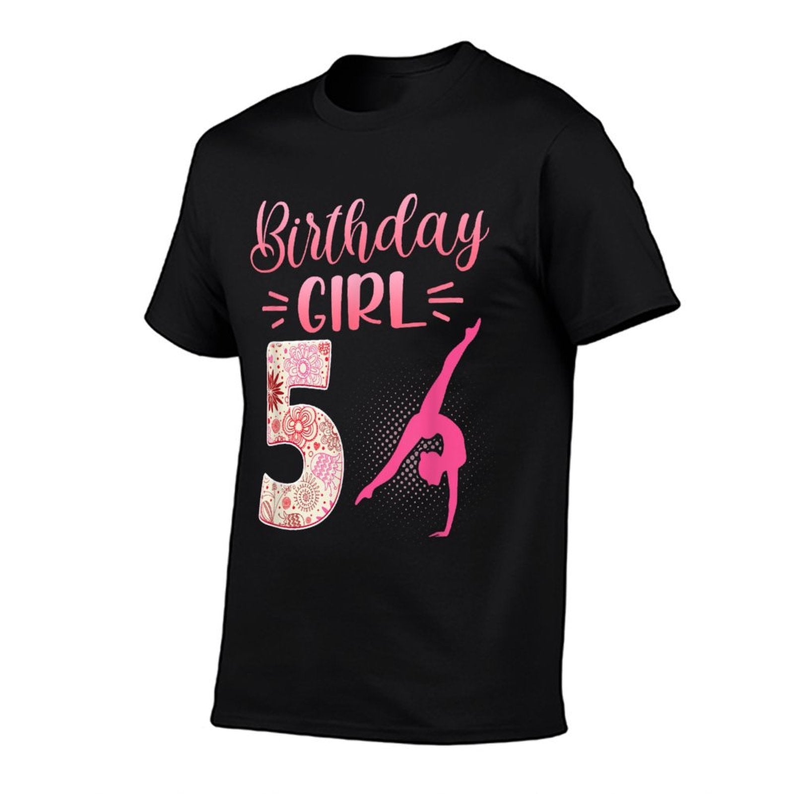 5th Birthday Girl Gymnastics Rainbow Gymnast 5 Years Old  Summer-ready Fabric T-Shirt