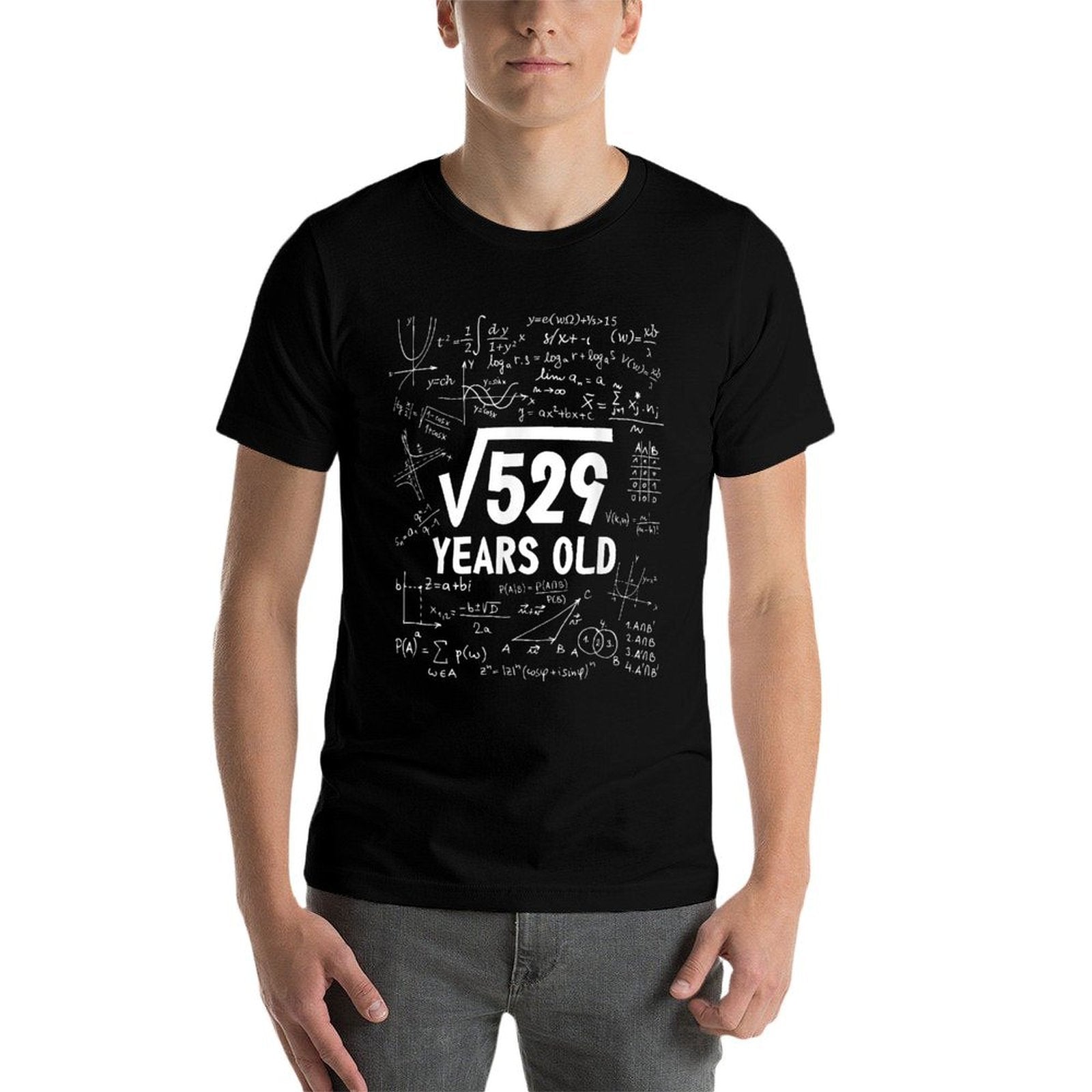 23 Years Old Funny 23rd Birthday Square Root 529  Easy-care T-Shirt