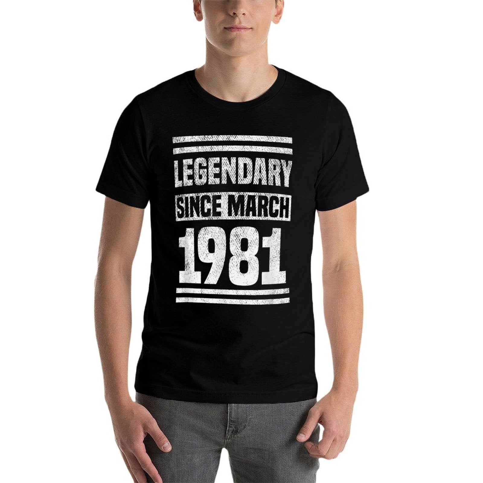 40thbirthdaygifts Legendary Since March 1981 40th Birthday  Graphic-printed T-Shirt