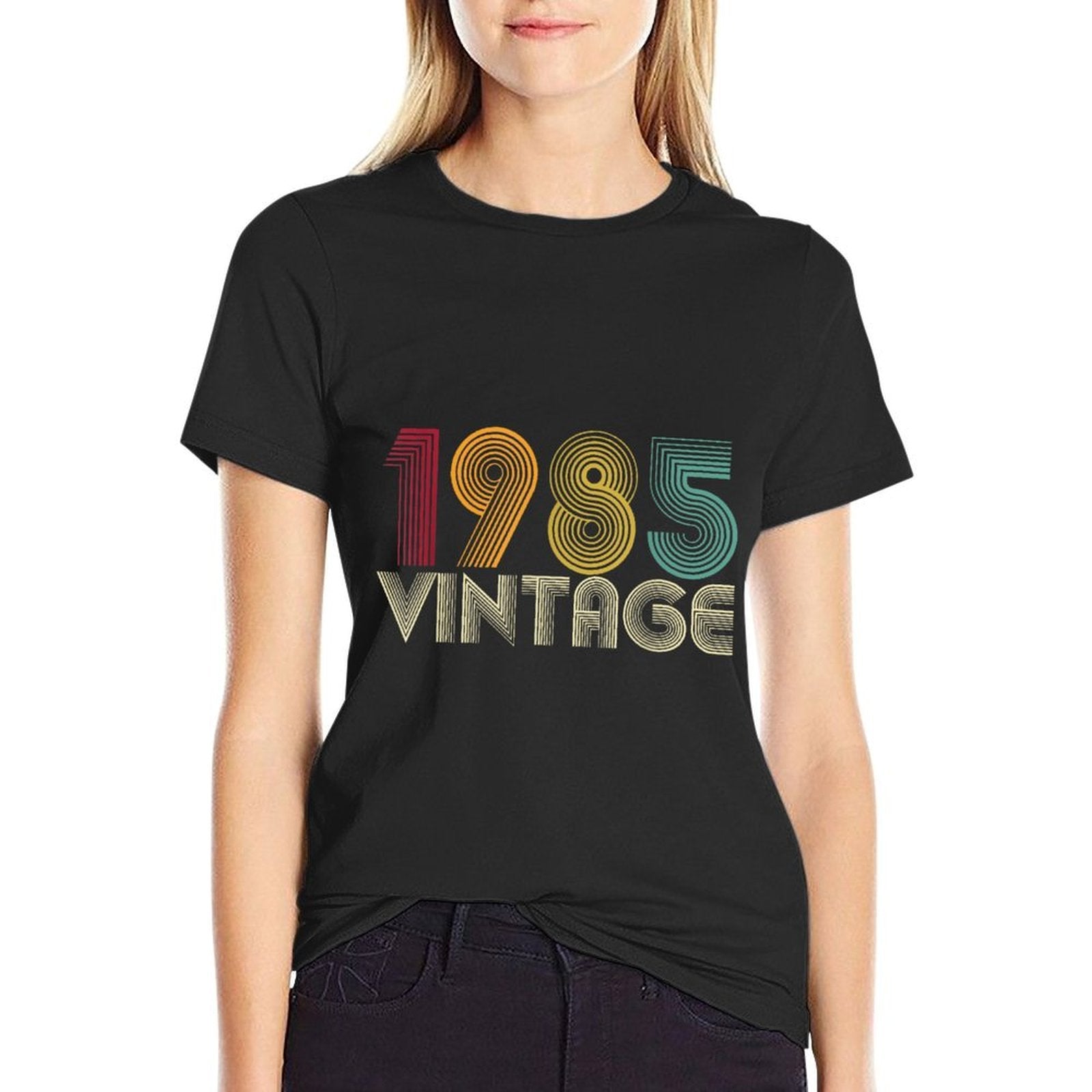 40th Birthday Gift 40 Years Old Men Women Retro Vintage 1985  Cotton T-Shirt