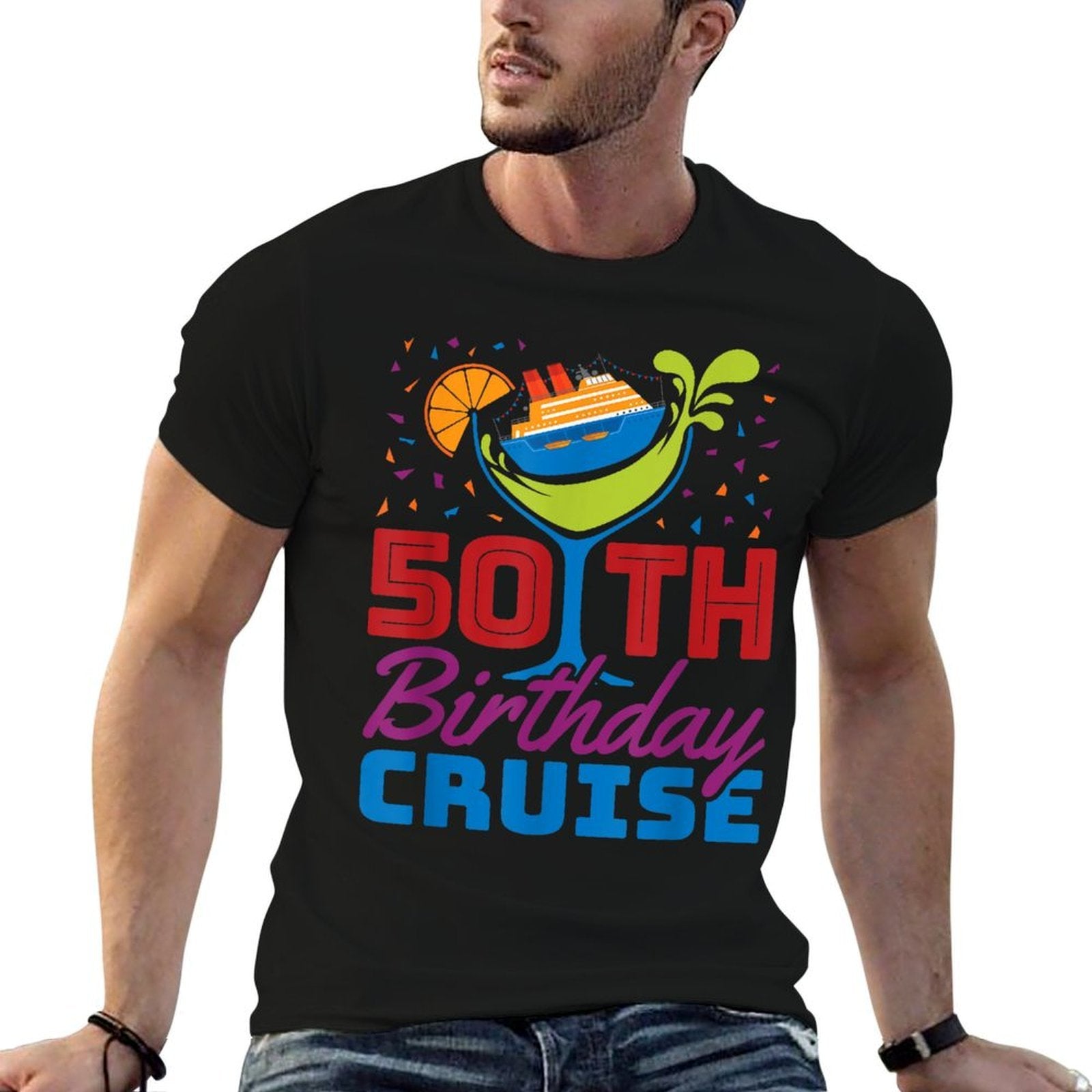 50th Birthday Cruise Drinking Ship  Eco-friendly Material T-Shirt