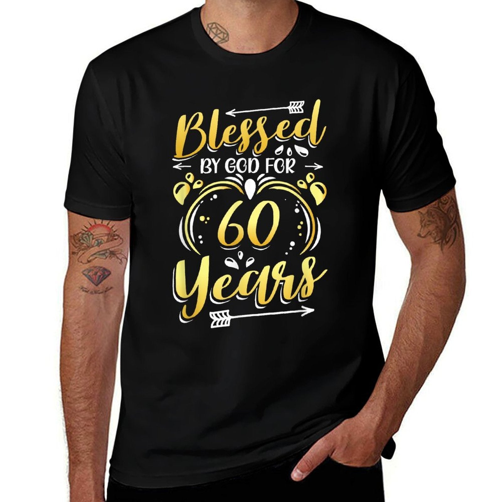 Religious Blessed By God For 60 Years Happy 60th Birthday Breathable T-Shirt