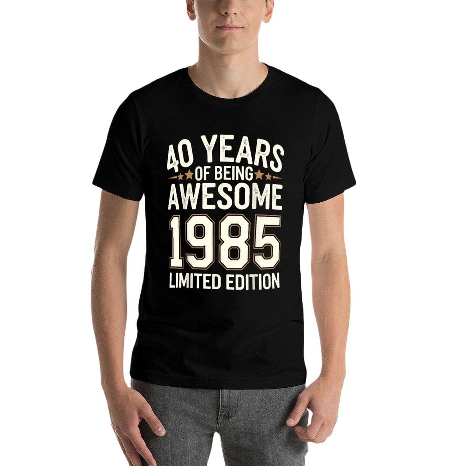 40 Year Birthday Decorations Men Gag 40yr 1985 40th Birthday  Trendy Pattern T-Shirt