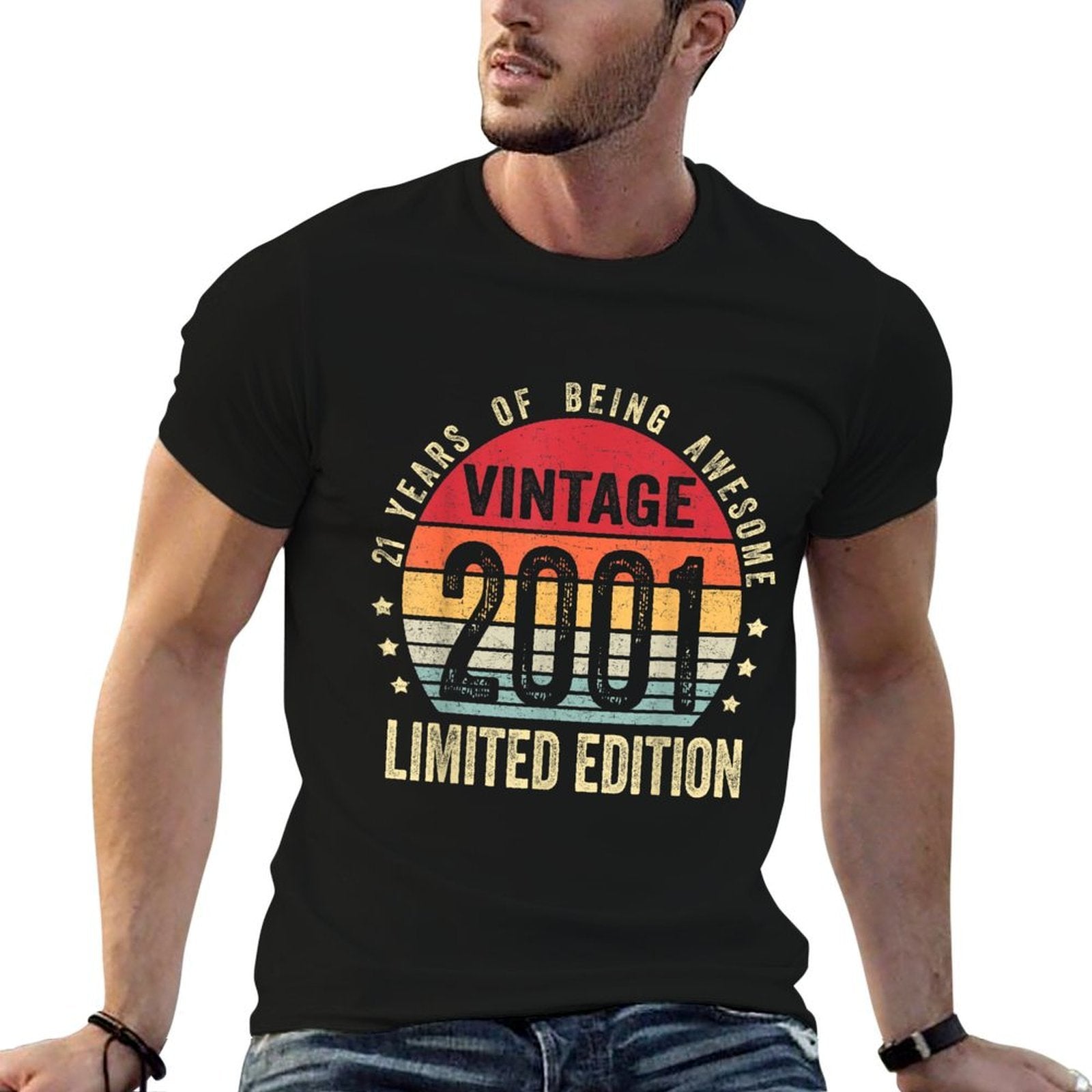 21 Year Old Gifts Vintage 2001 Limited Edition 21st Birthday  Stretchy T-Shirt
