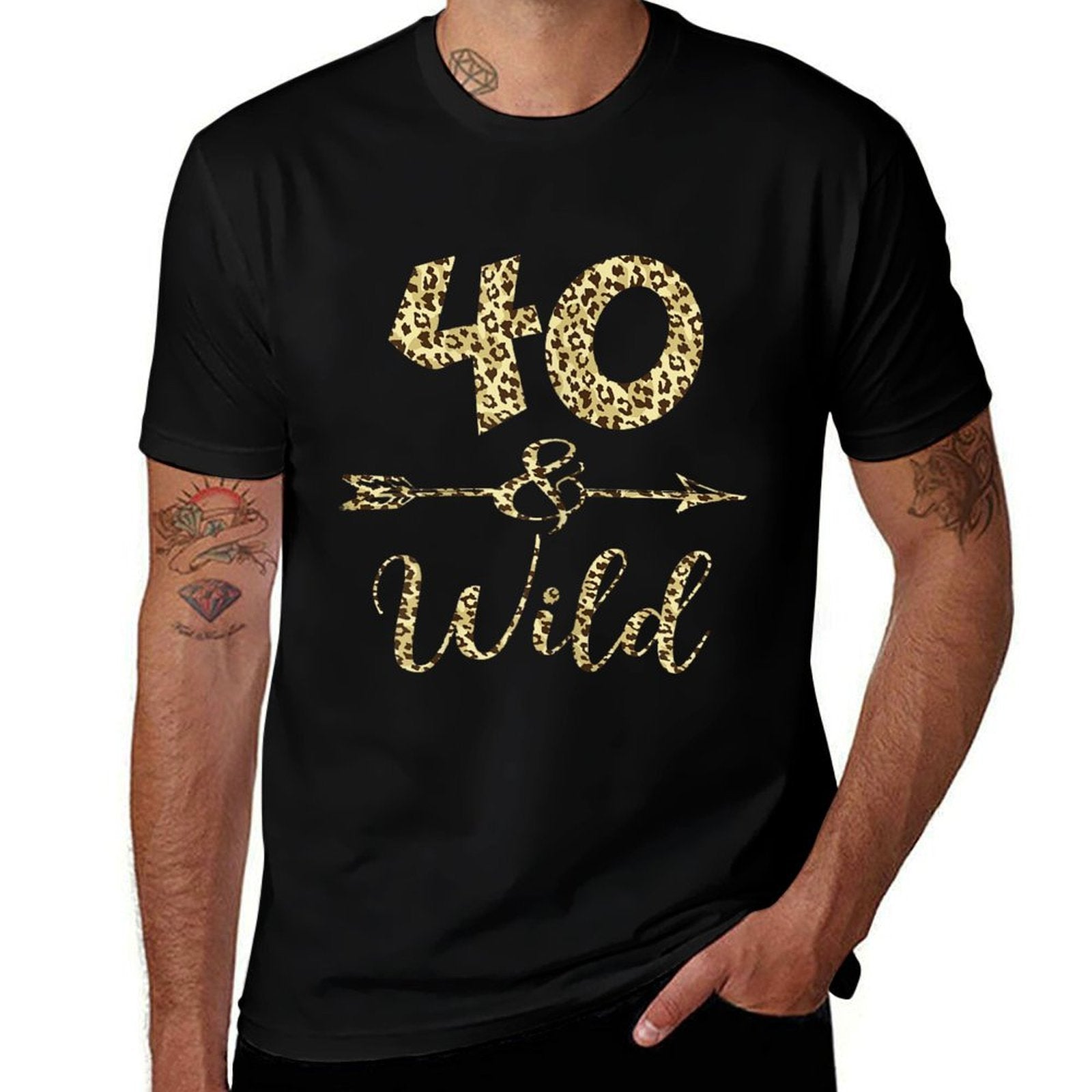 40 And Wild Leopard Print 40th Birthday Party Idea For Women  Moisture-wicking T-Shirt
