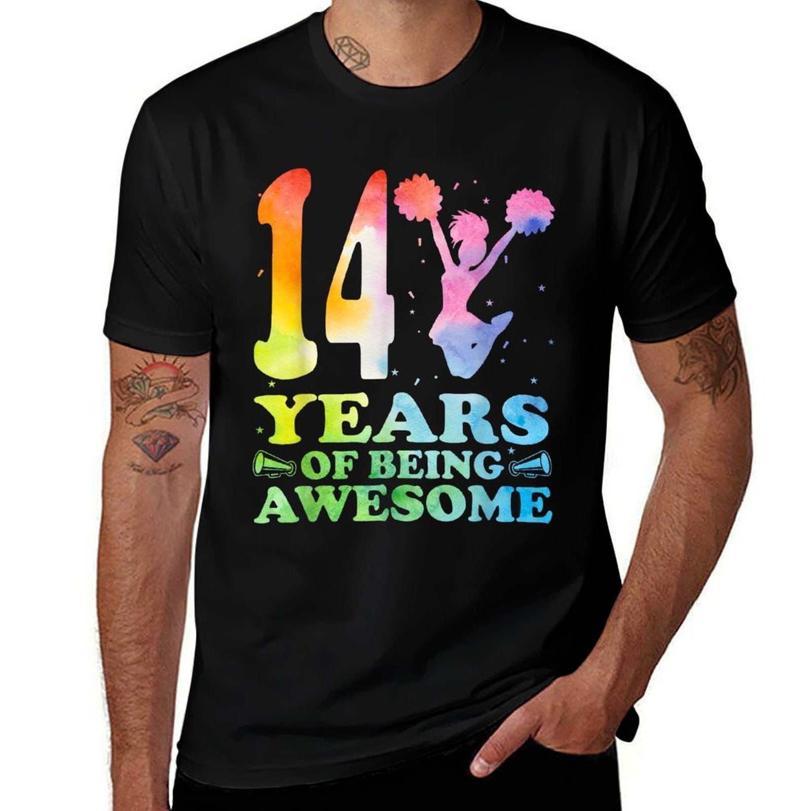 14 Years Of Being Awesome Cheerleading Girl 14th Birthday  Easy-care T-Shirt