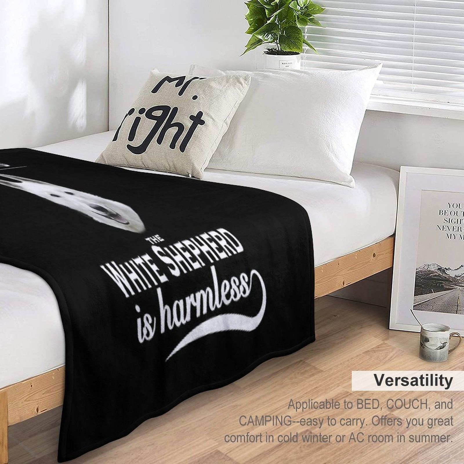 White German Shepherd Tshirt White German Shepherd Dog Shirt Tee Eco-conscious Throw Blanket