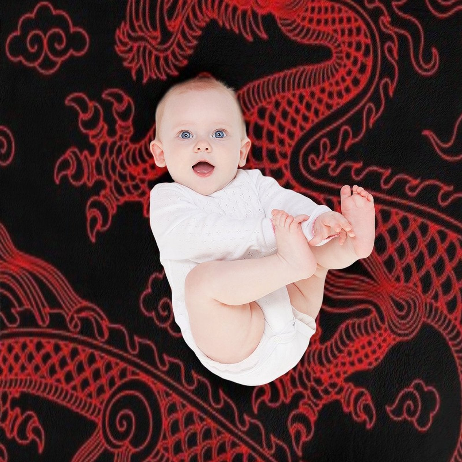 Red Chinese Dragon Wrinkle-free Throw Blanket