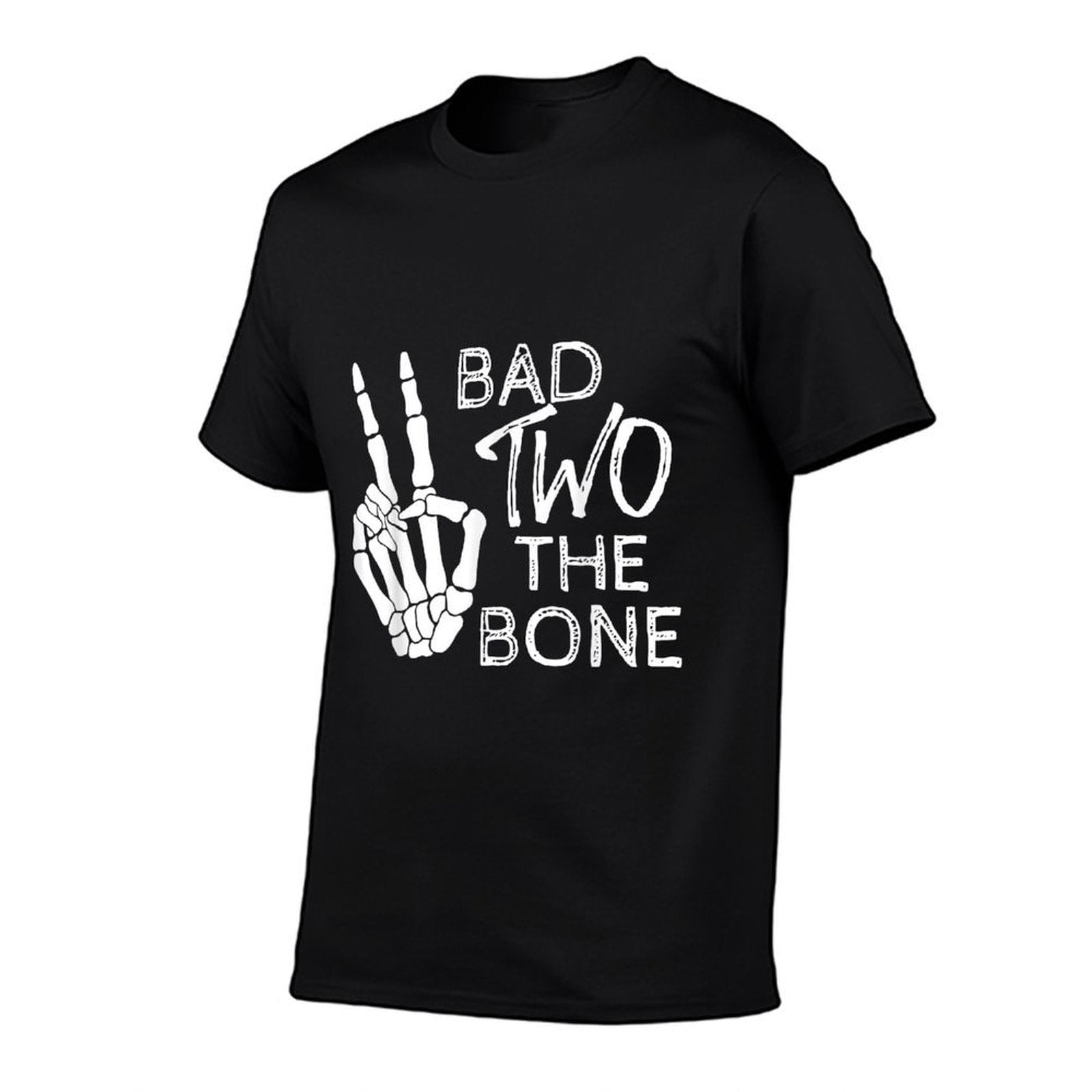 Bad Two The Bone Birthday 2 Years Old Birthday  Ribbed Collar T-Shirt