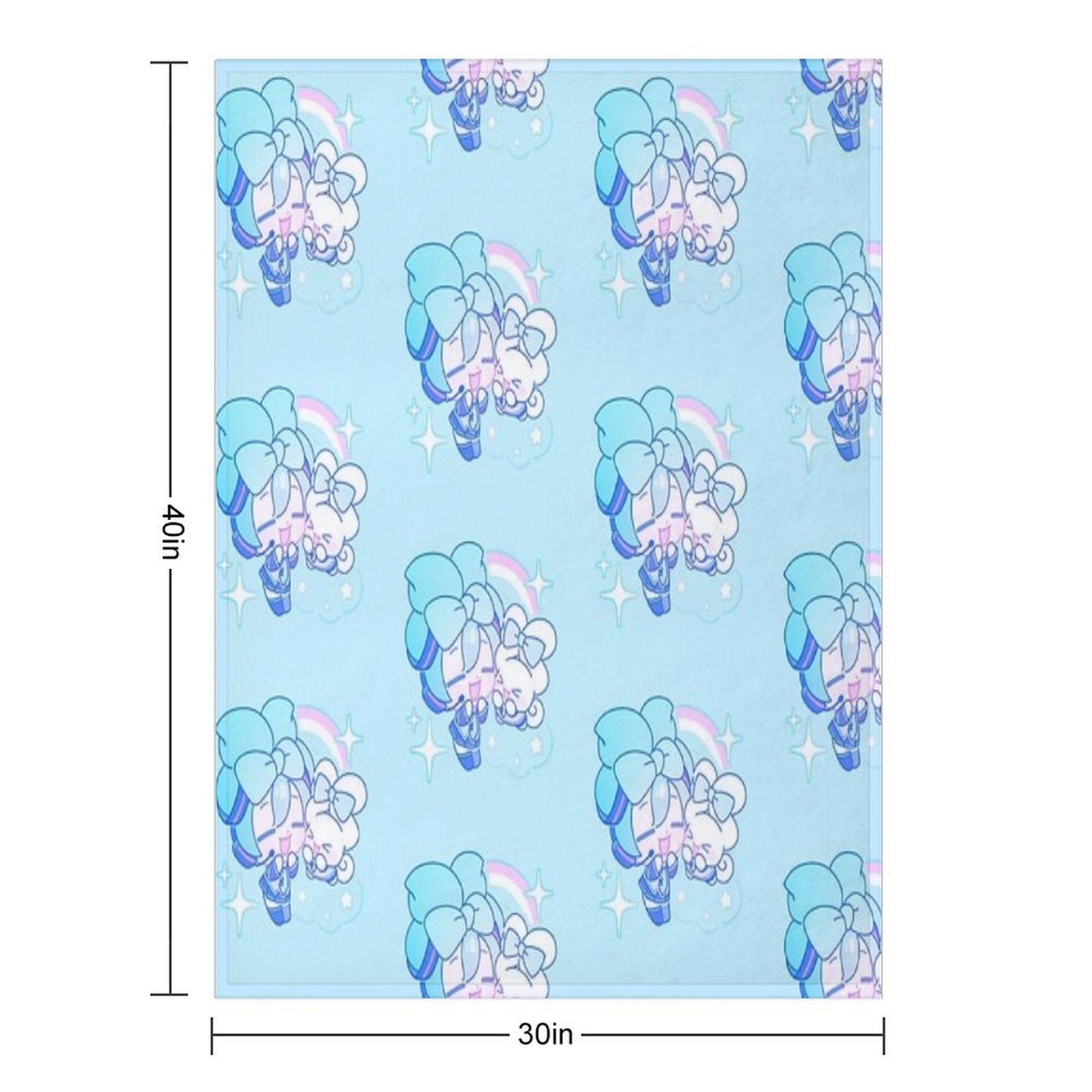 Miku And Cinnamoroll with Bows Plush Throw Blanket