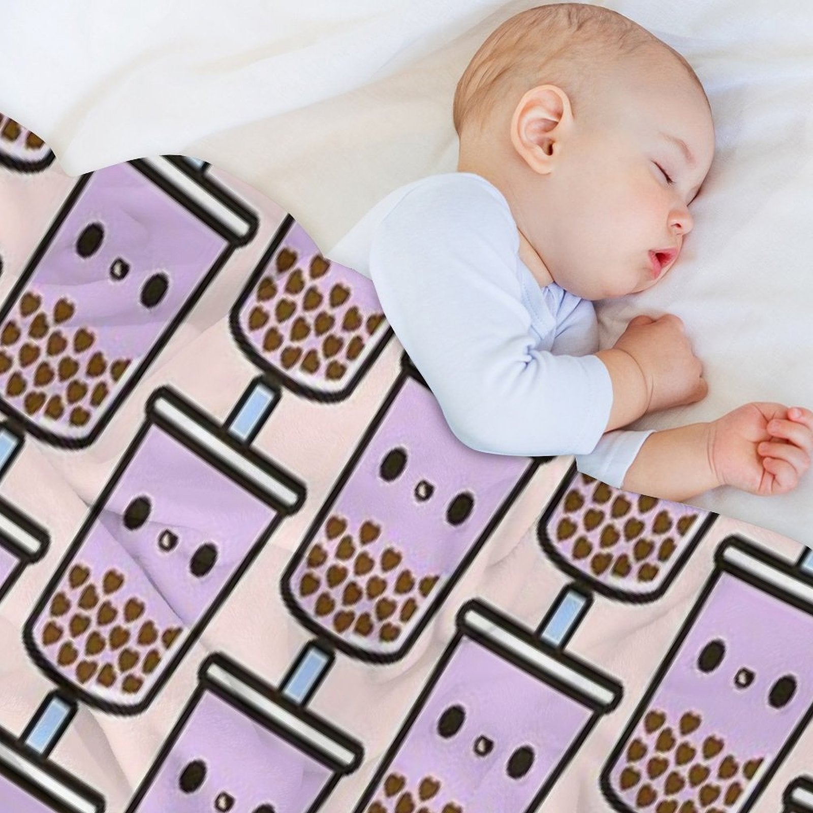 Cute Love Heart Bubble Tea Premium Throw Blanket