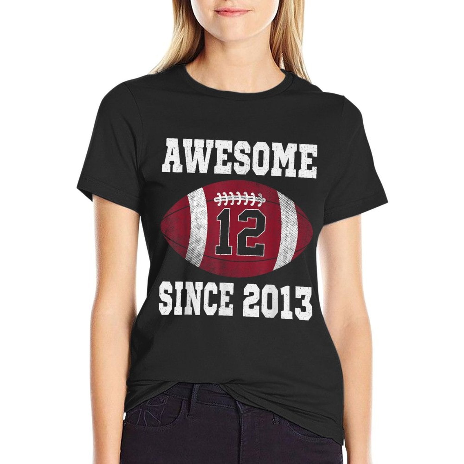 12th Birthday Football Player 12 Years Old Vintage Sports  Quick-drying T-Shirt