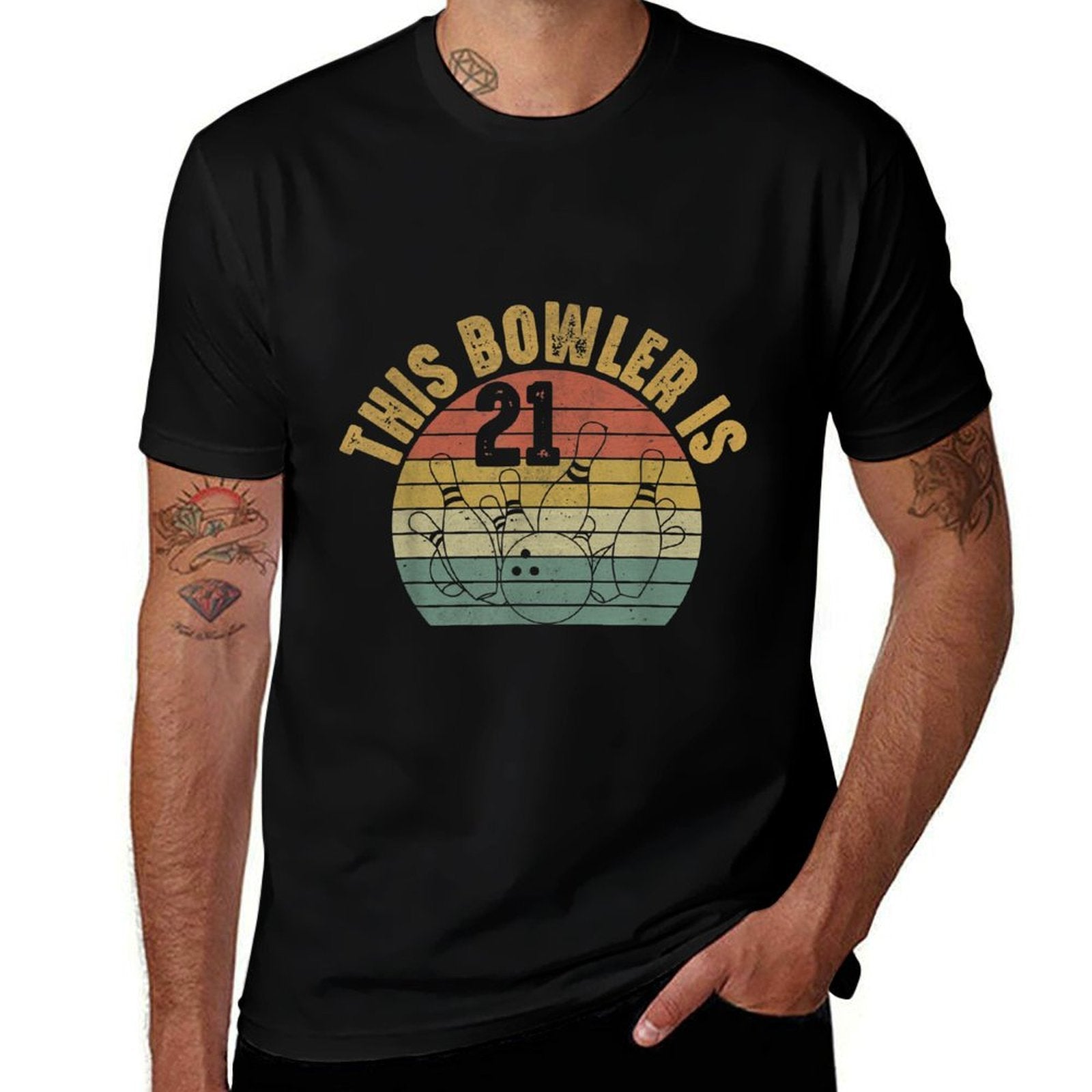 21 Year Old Bowler Bday Party 21st Birthday Bowling  Relaxed-fit T-Shirt