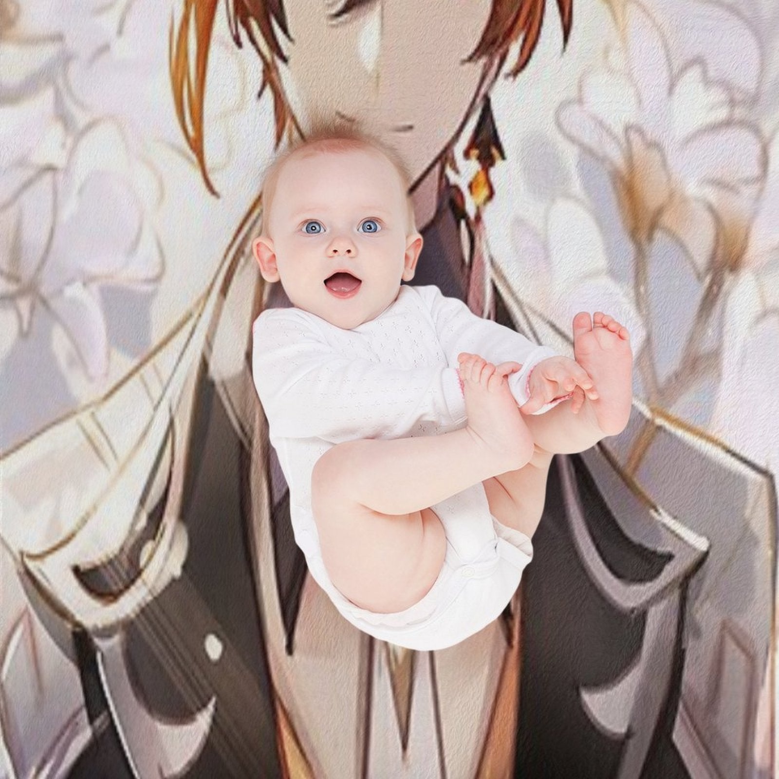 Genshin Impact - Zhongli Valentine Official Artwork 2021 Lightweight Throw Blanket