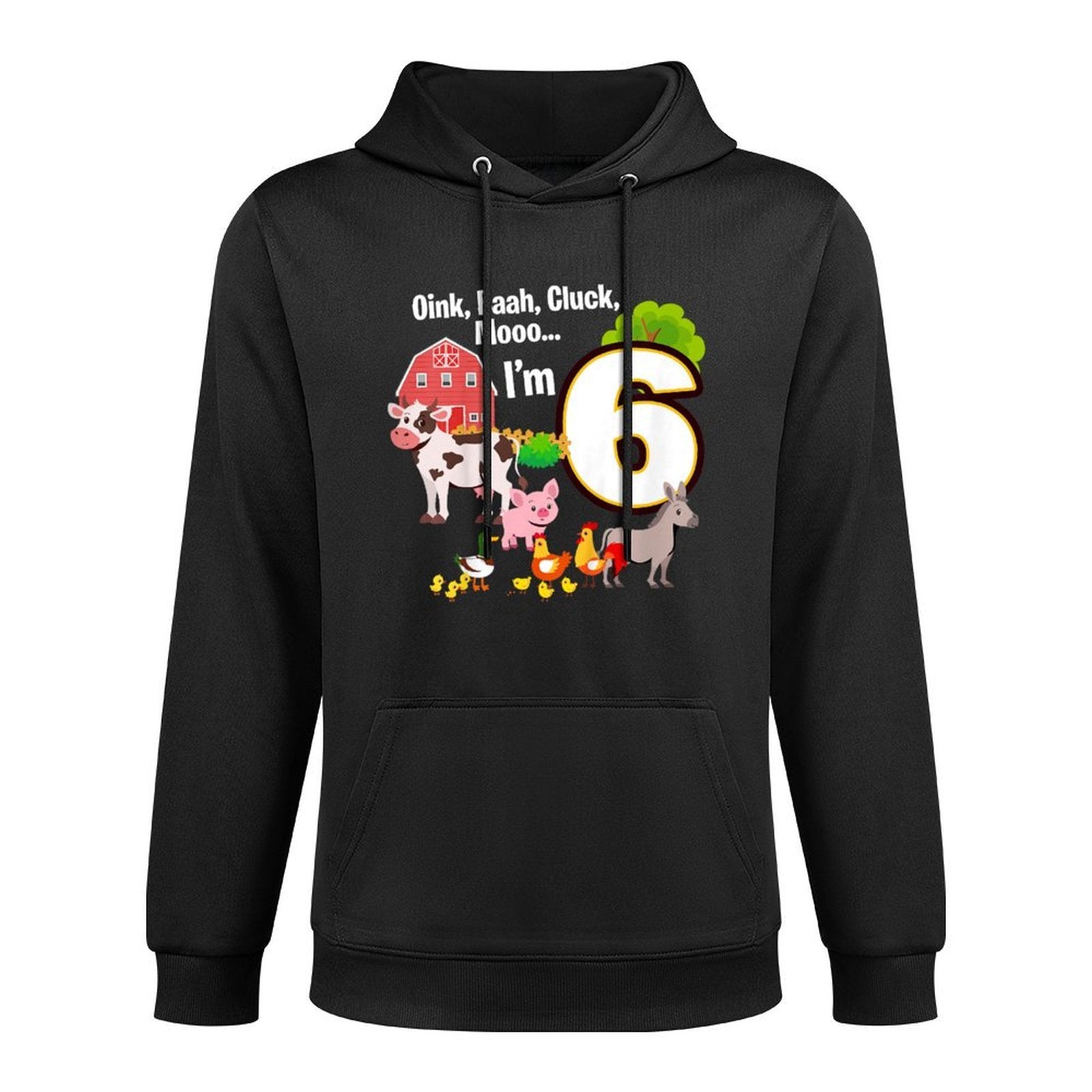 Kids 6th Birthday Six Year Old Farm Birthday Party Animals Easy Care Hoodie