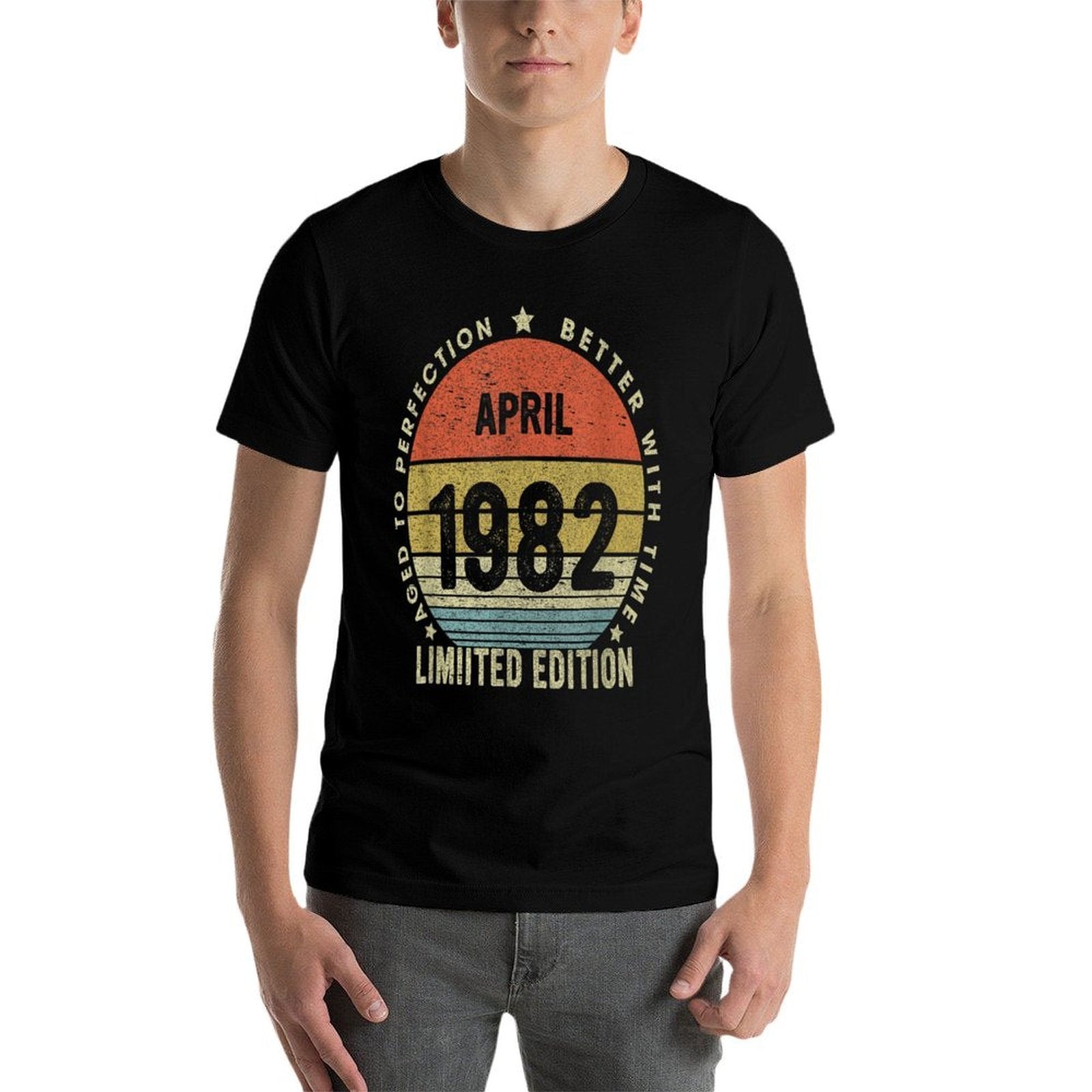 40th Birthdays for Women Men April 1982 40 Anniversary  Slim-fit Cut T-Shirt