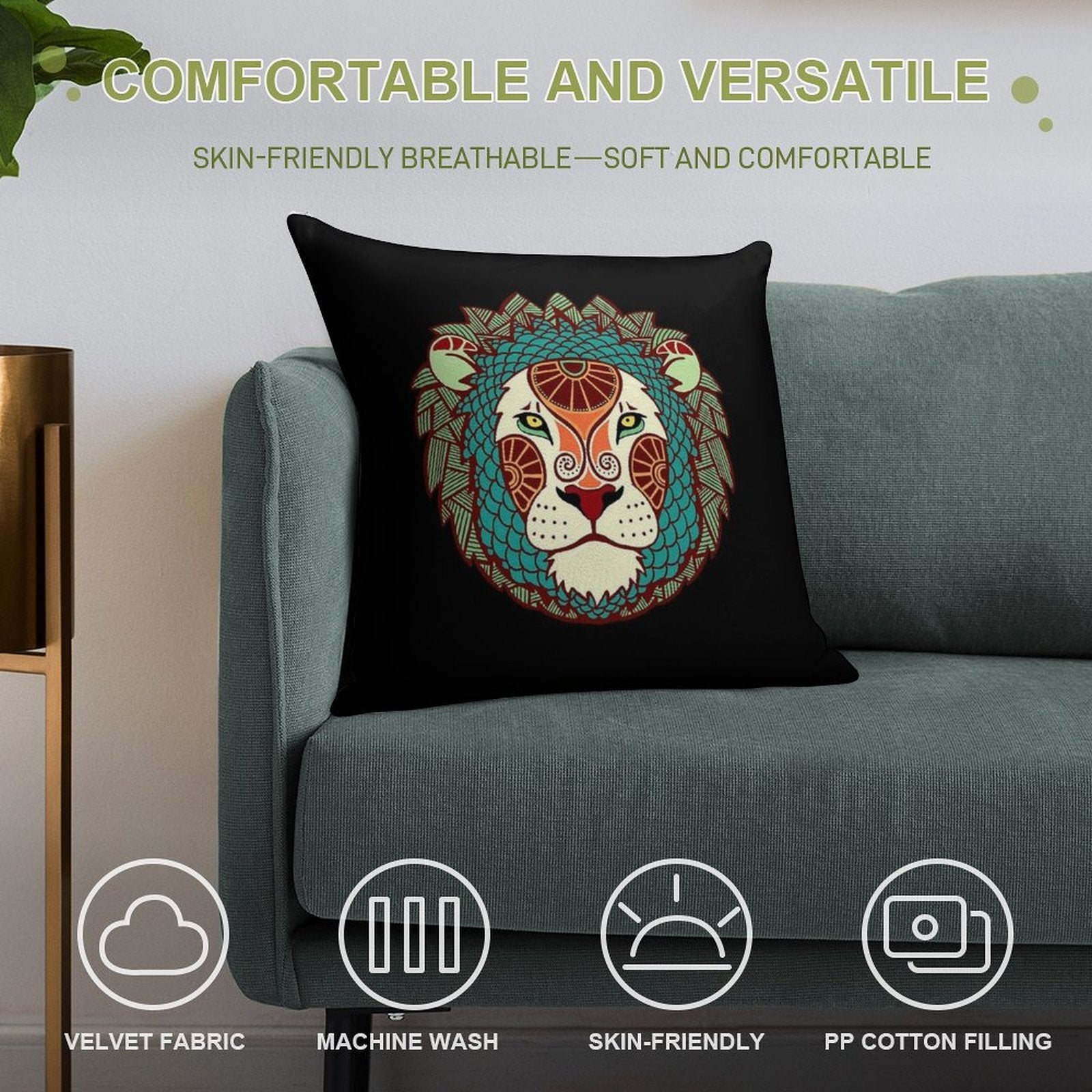 Leo Soft Multiple Sizes Throw Pillow