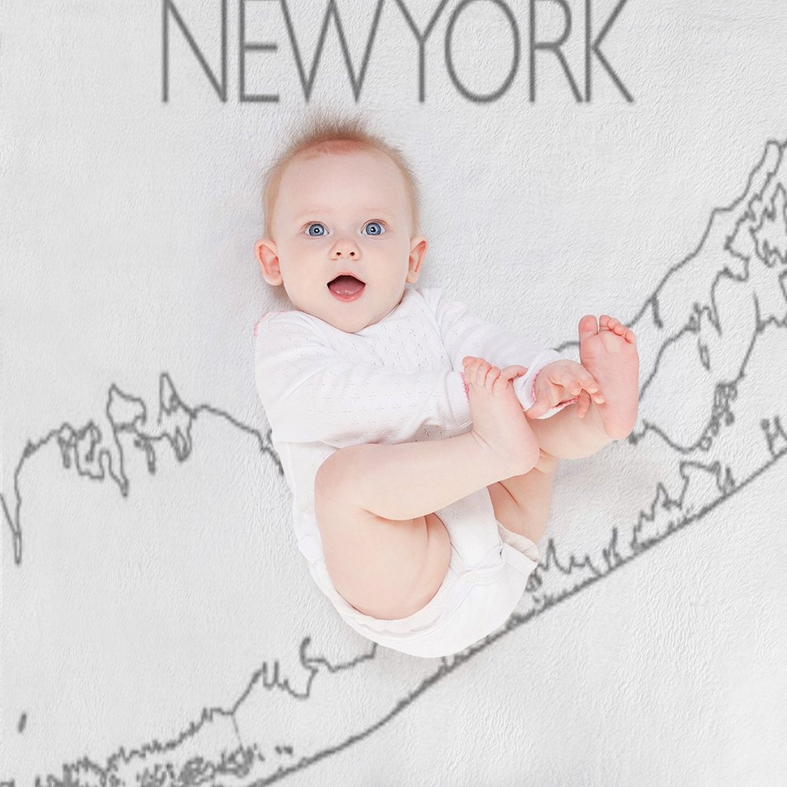 Long Island Map Machine-washable Throw Blanket