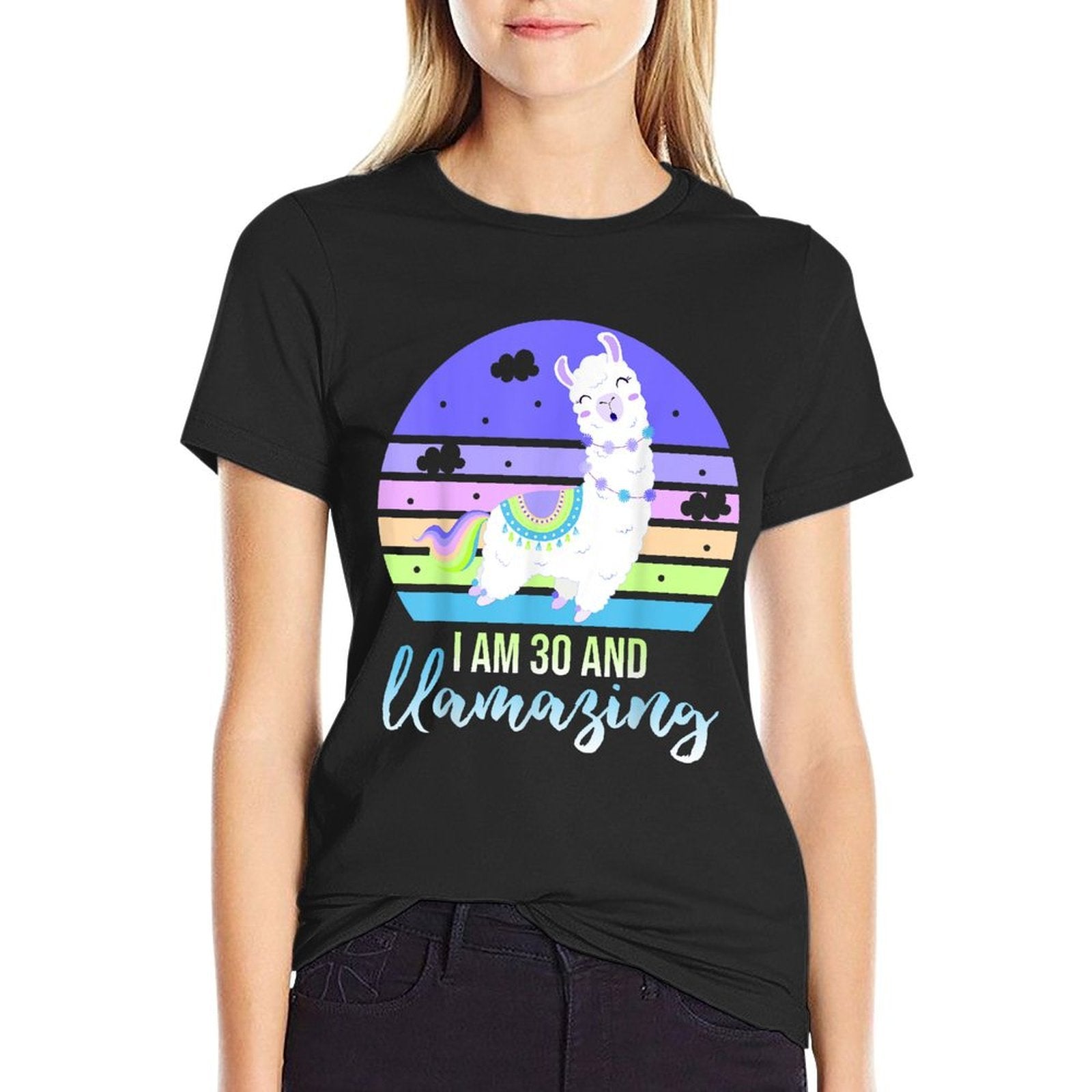 30 Years Old 30th Birthday Llamazing Llama Gift  Slim-fit Cut T-Shirt