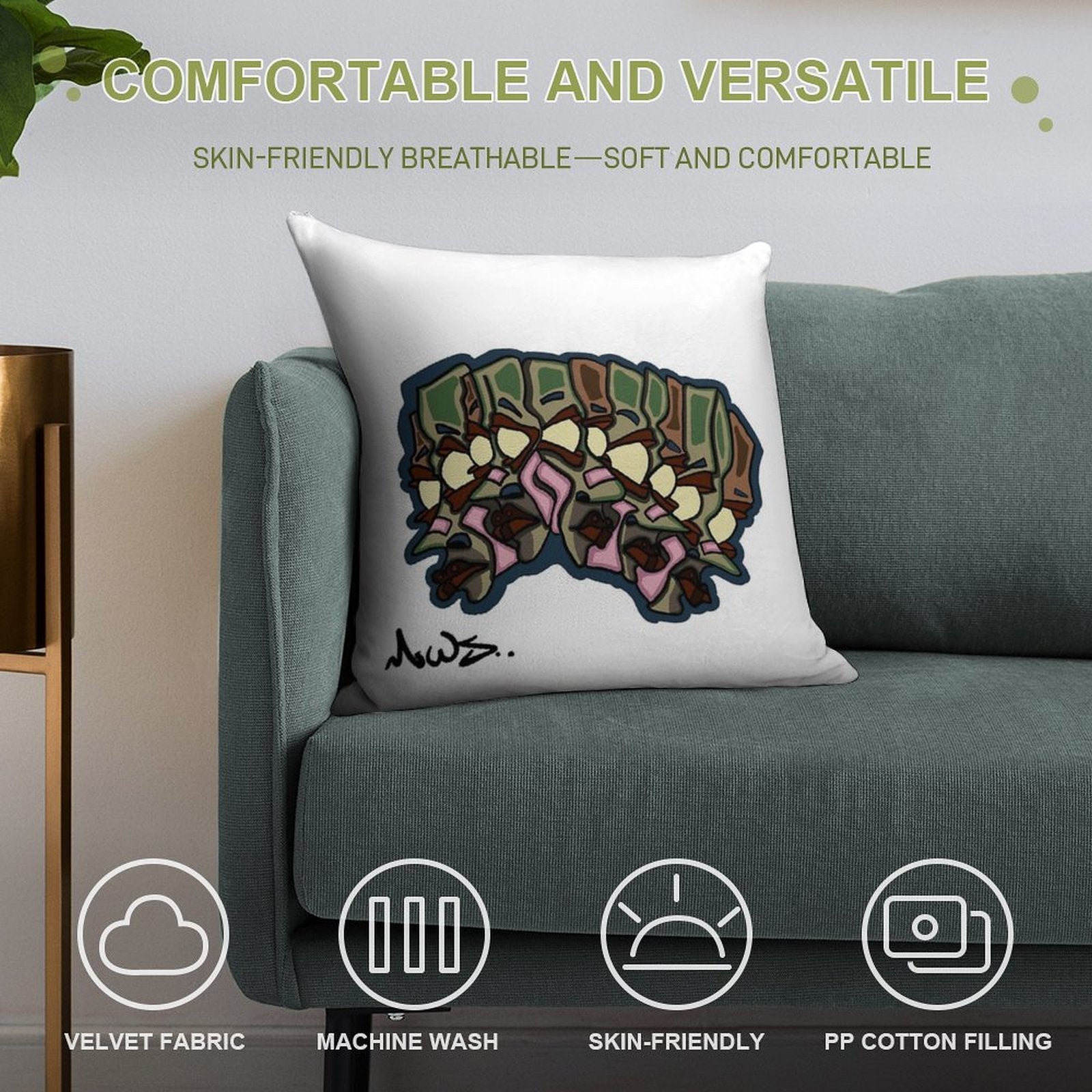 Front Pivots Face Soft Gift Ready Throw Pillow