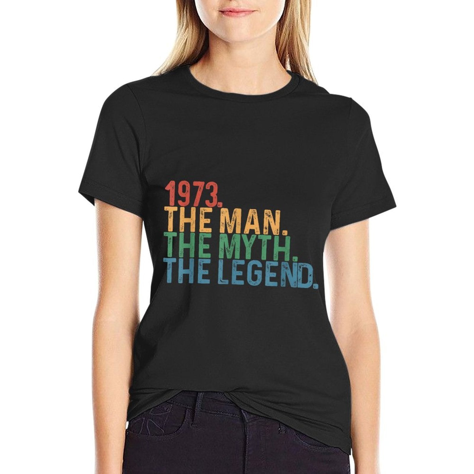 50 Year Old Classic Vintage 1973 50th Birthday Decoration  Ribbed Collar T-Shirt