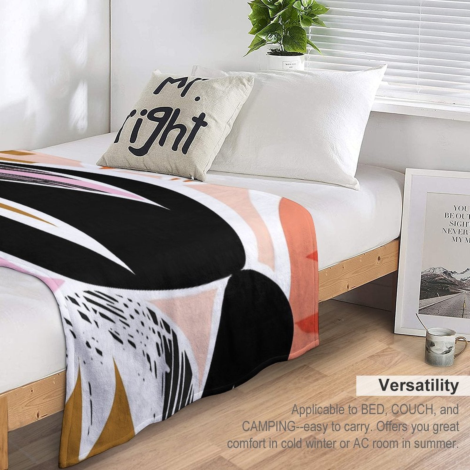 Refresher  Abstract Bright Print Travel-friendly Throw Blanket