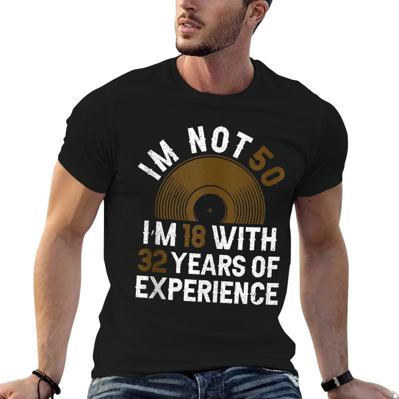Years Of Experience - Funny 50th Birthday 50 Year Old  Oversized Silhouette T-Shirt