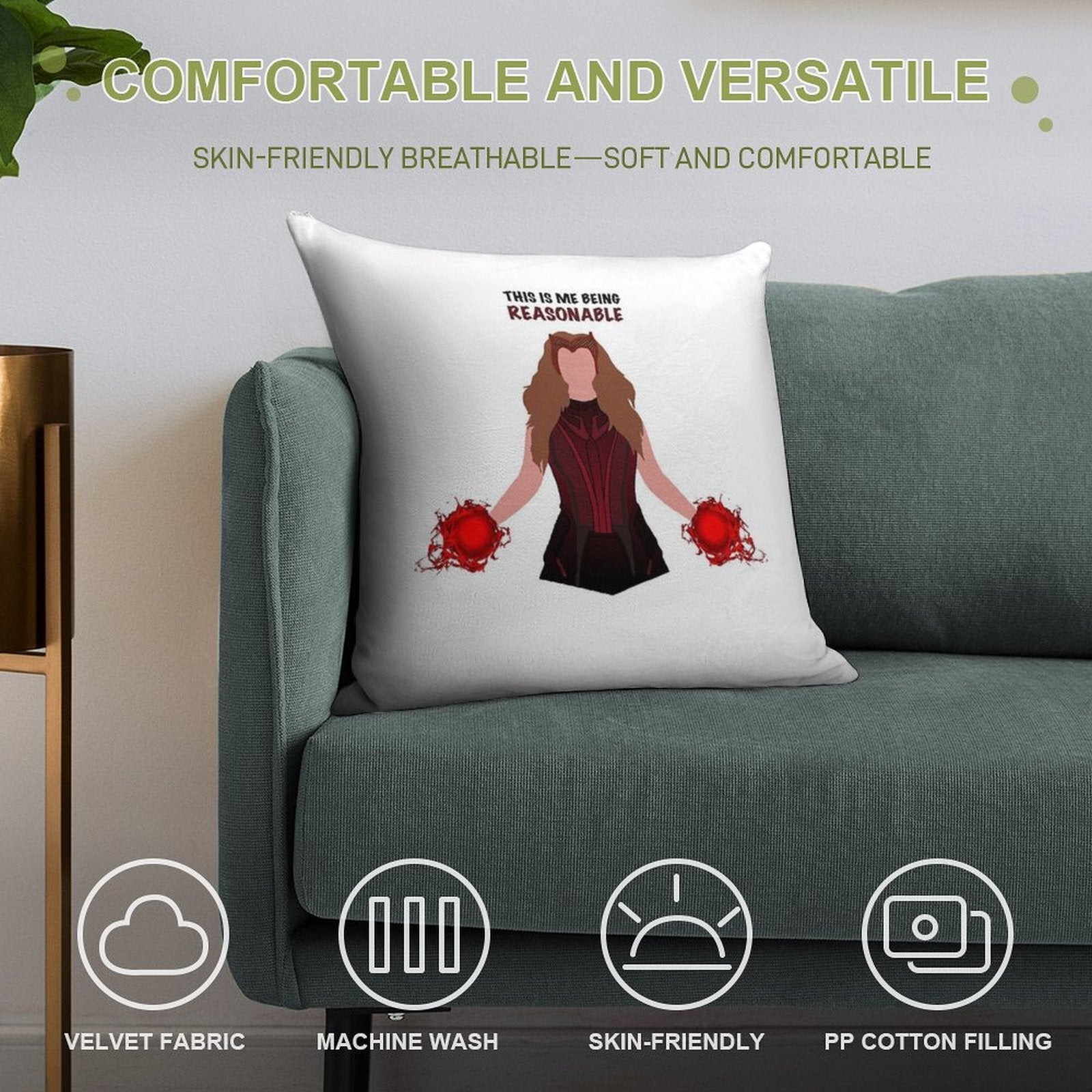This Is Me Being Reasonable Soft Short Plush Fabric Throw Pillow