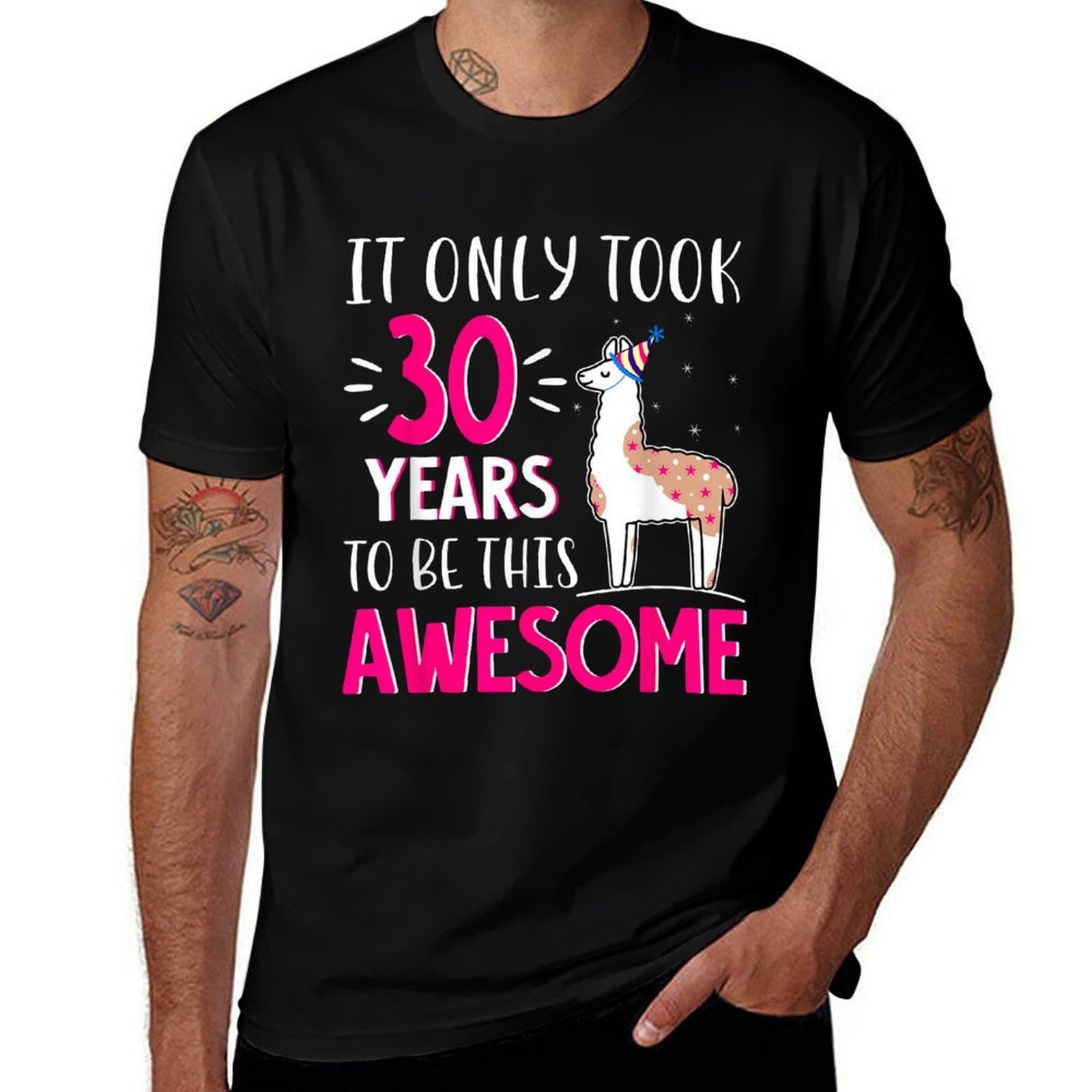 30th Birthday Llama T Awesome Gifts  Eco-friendly Material T-Shirt