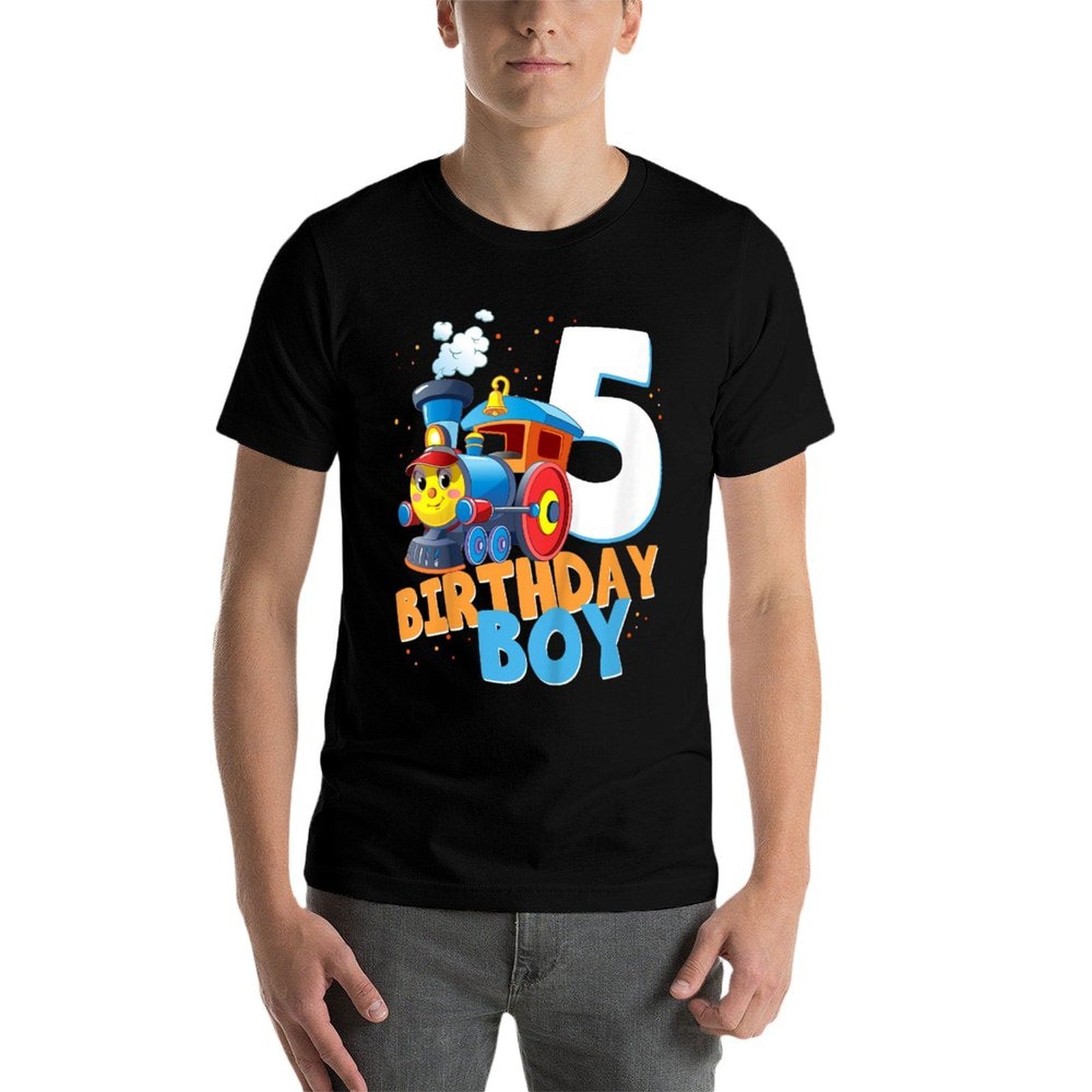 Kids 5th Birthday Train Boys Girls 5 Years Old I'm Five Gift  Eco-friendly Material T-Shirt