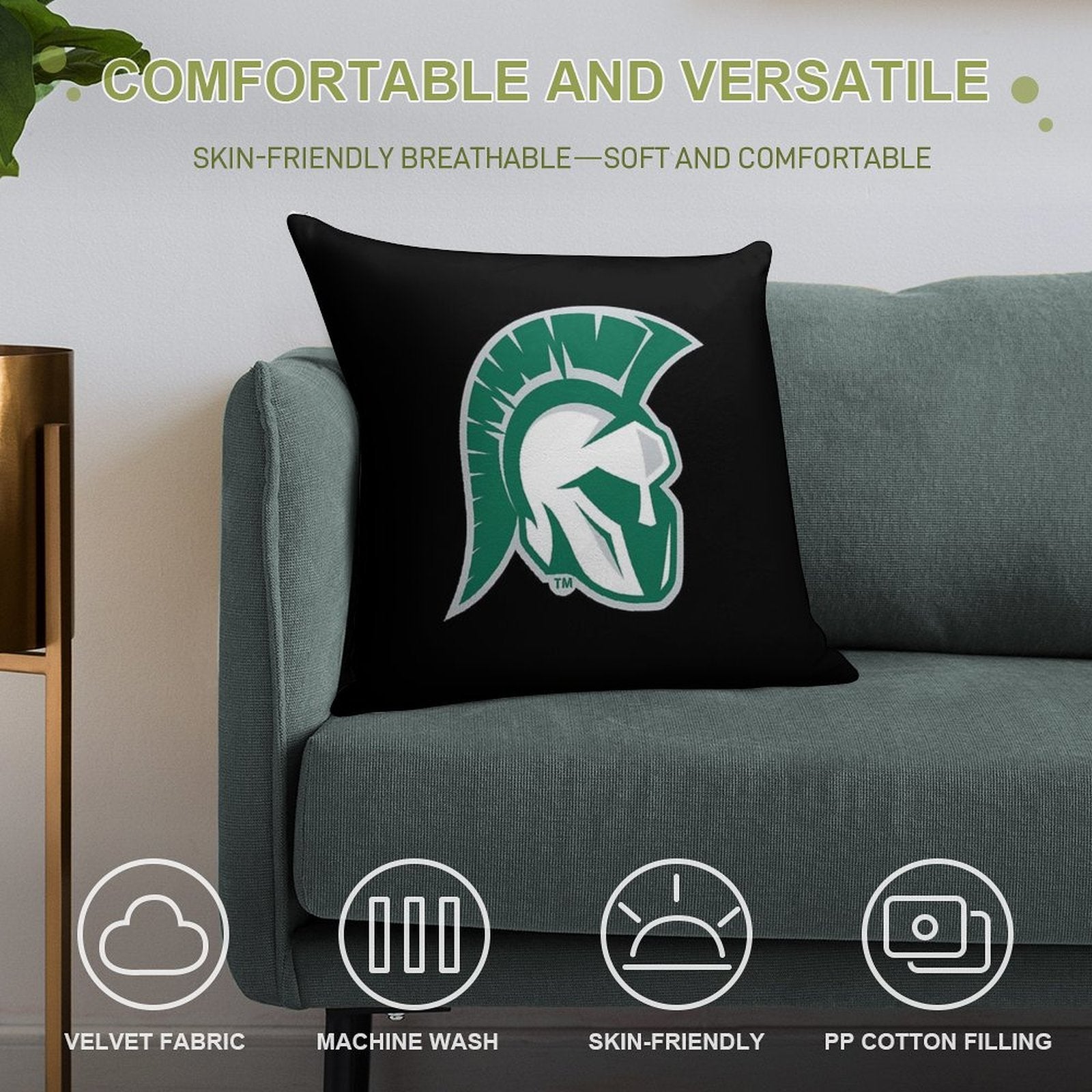 Illinois Wesleyan University Soft Skin-Friendly Throw Pillow