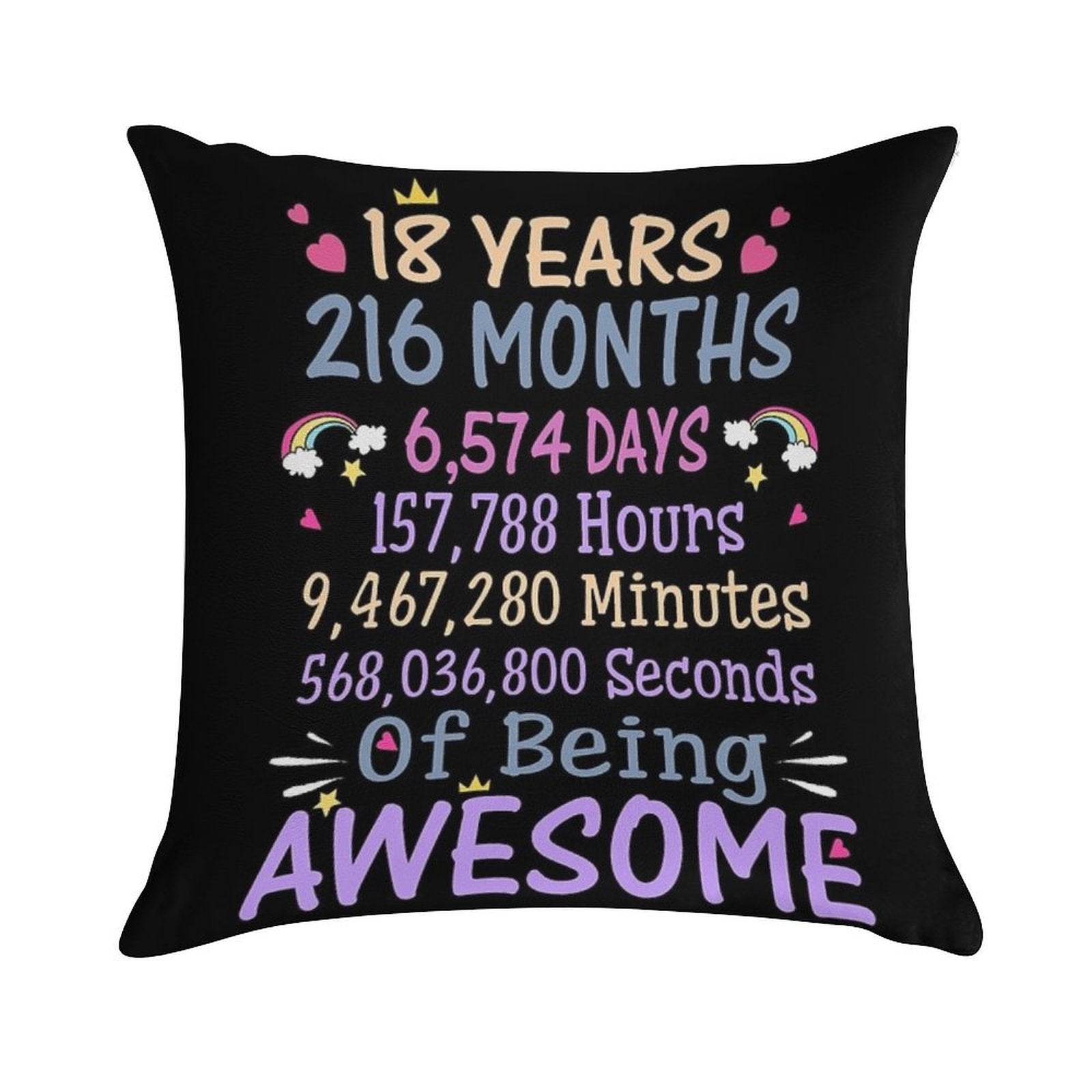 18th Birthday Gift 18 Years Old Being Awesome Soft Warmth Comfort Throw Pillow
