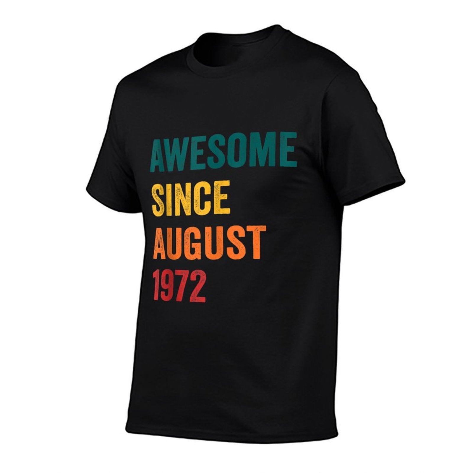 50 Years Old Legend Since August 1972 Vintage 50th Birthday  Rolled Sleeves T-Shirt