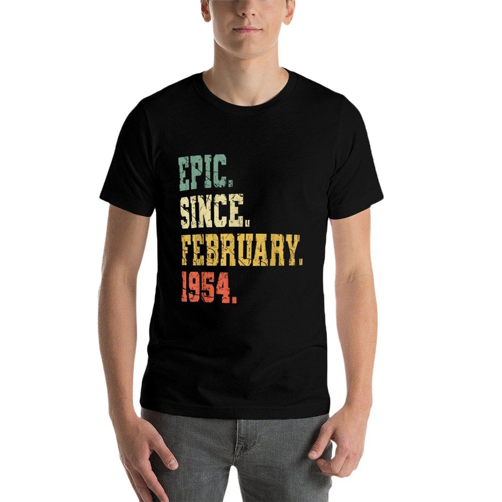 Funny 70 Years Old Vintage February 1954 Retro 70th Birthday  Cotton T-Shirt