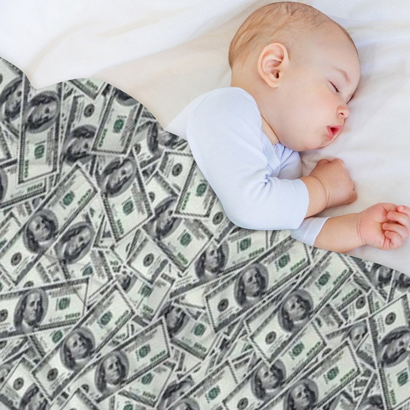 Giant Money Background 100 Dollar Bills Quick-dry Throw Blanket