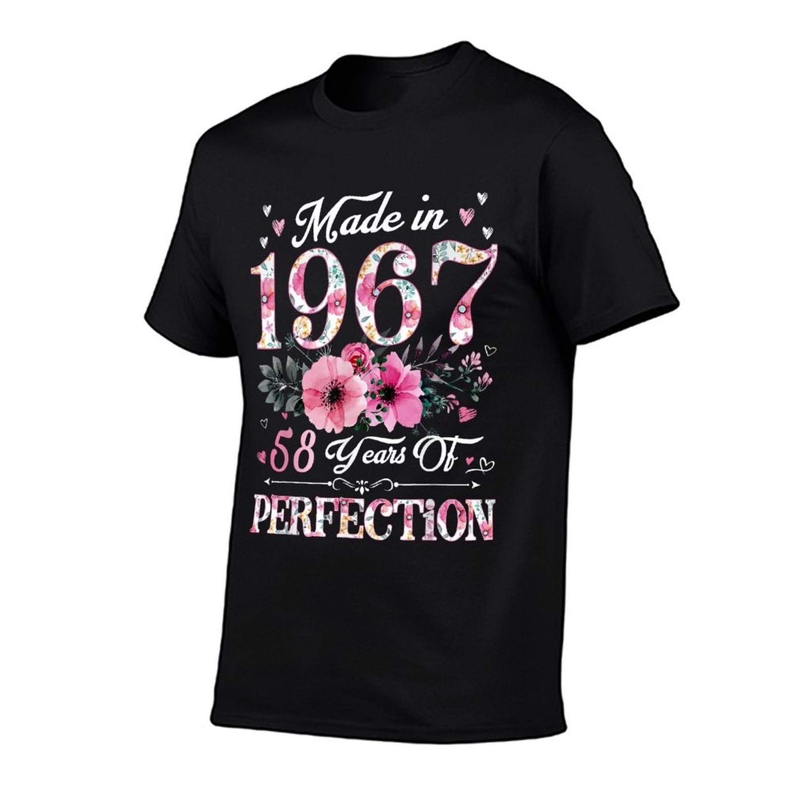 58 Year Old Made In 1967 Floral 58th Birthday Gift For Women  Trendy Pattern T-Shirt