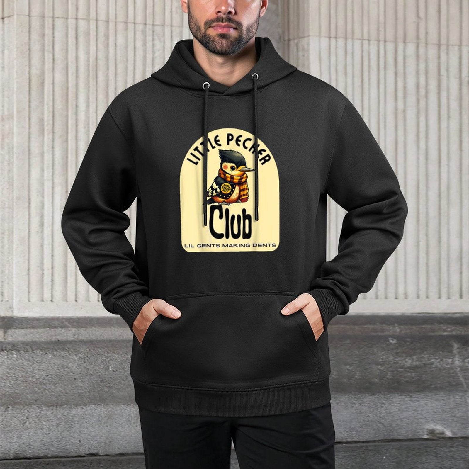 Little Pecker Club Hilarious Woodpecker Meme Relaxed Fit Hoodie