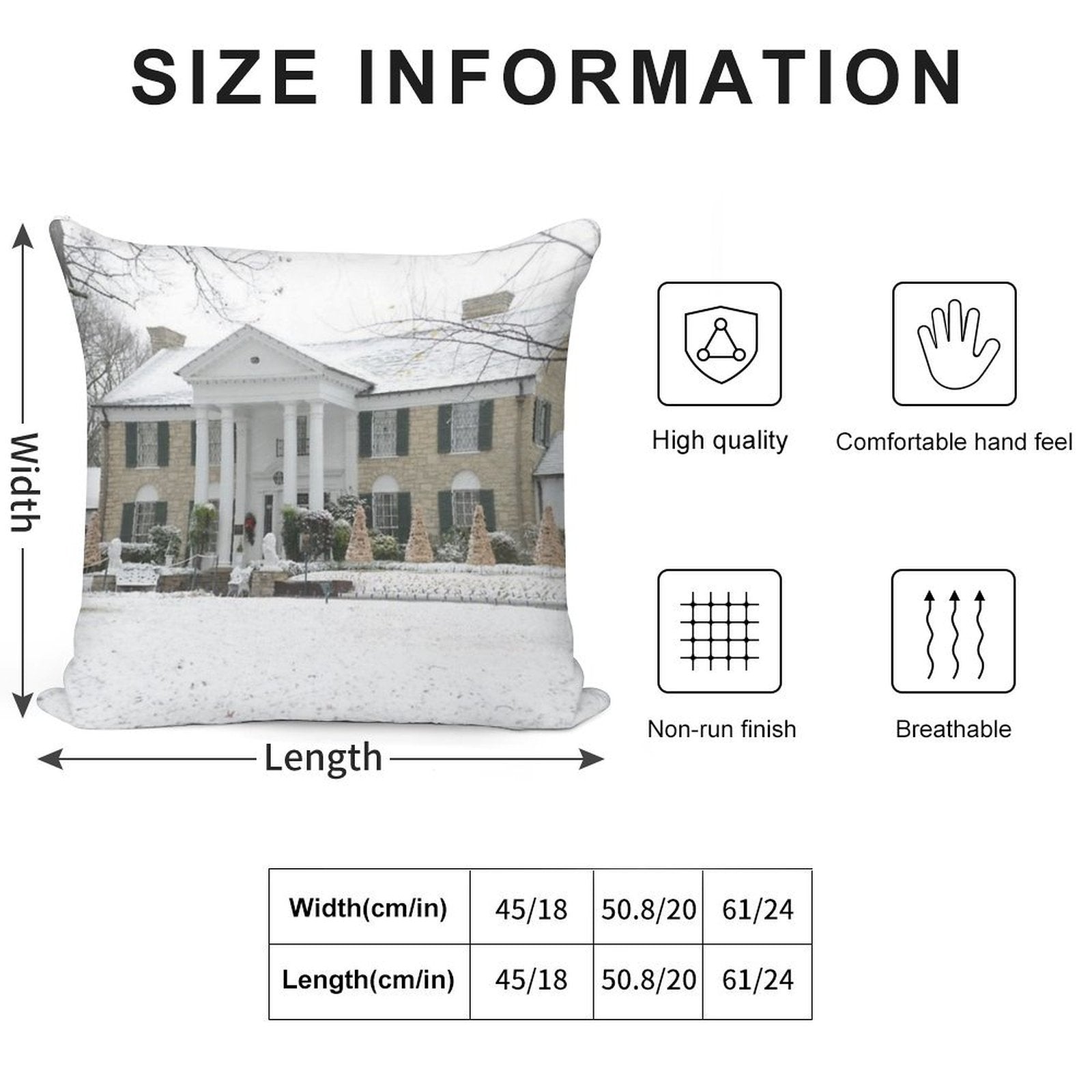 Elvis Presley Graceland in The Snow Soft Skin-Friendly Throw Pillow