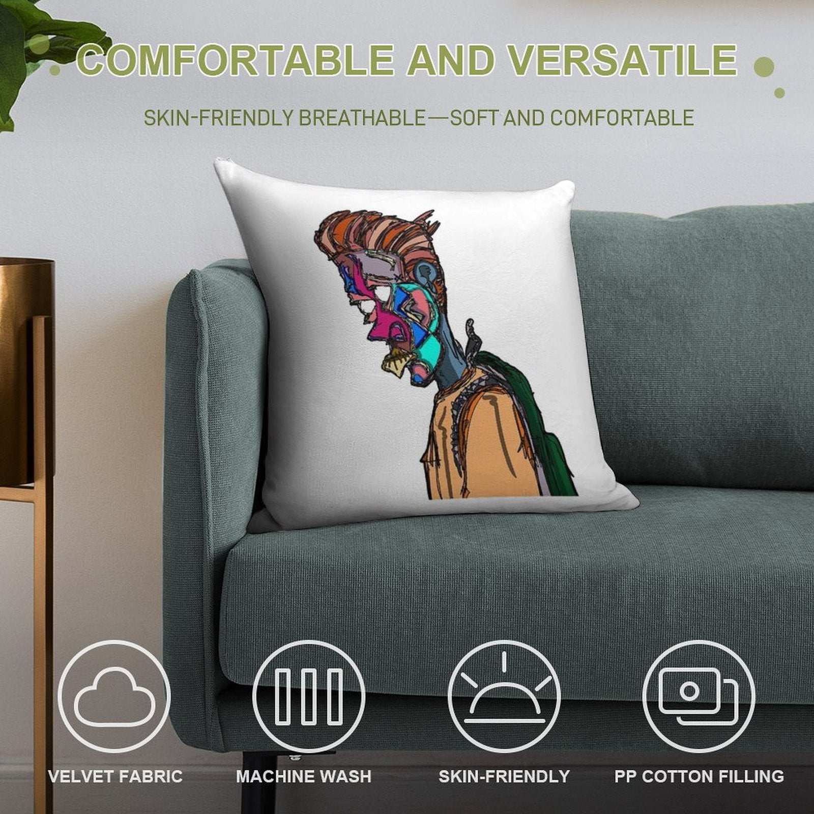 Mosaic Daypacker Soft High-Density Material Throw Pillow
