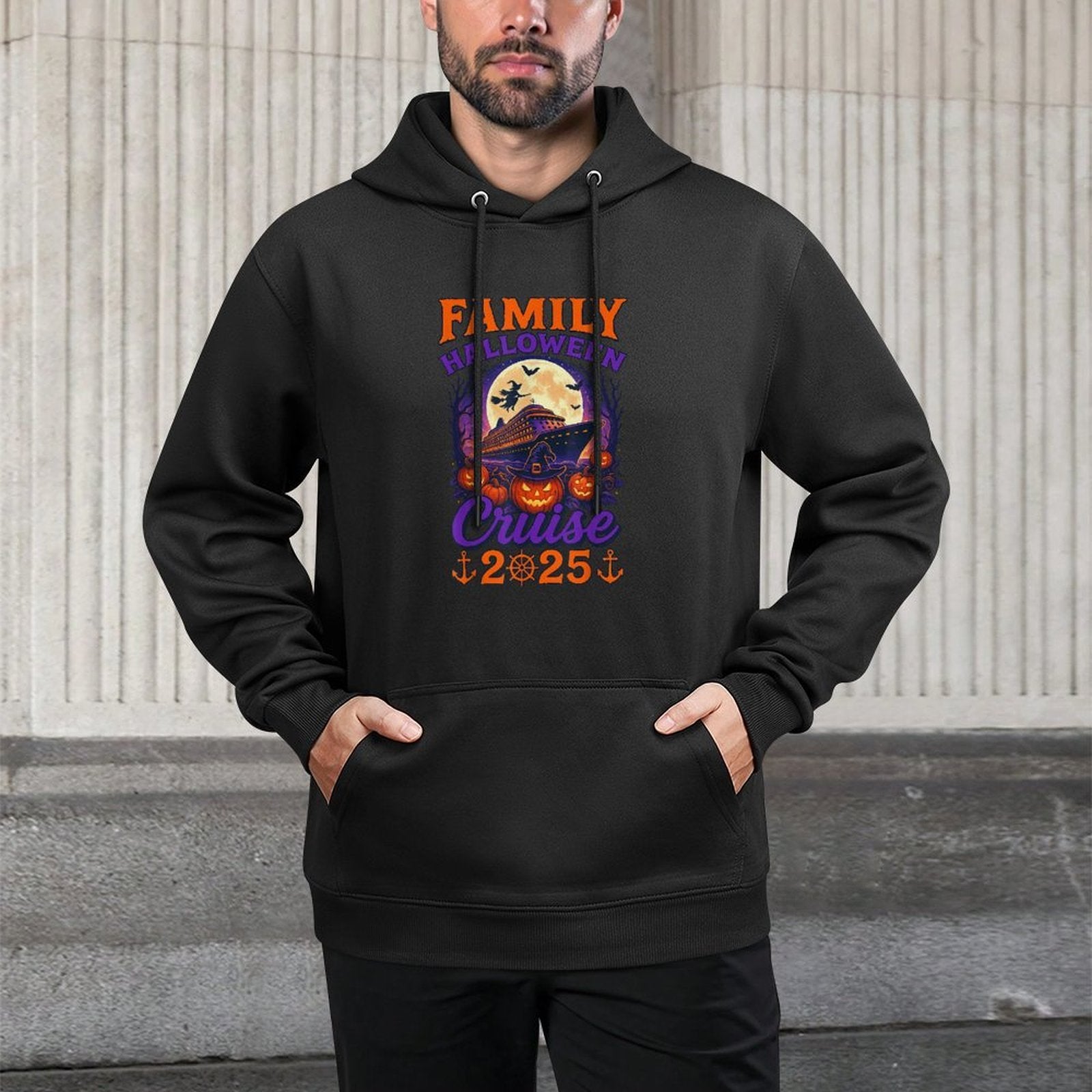 Family Halloween Cruise 2025 Matching Family Cruising Crew Medium-Weight Fabric Hoodie